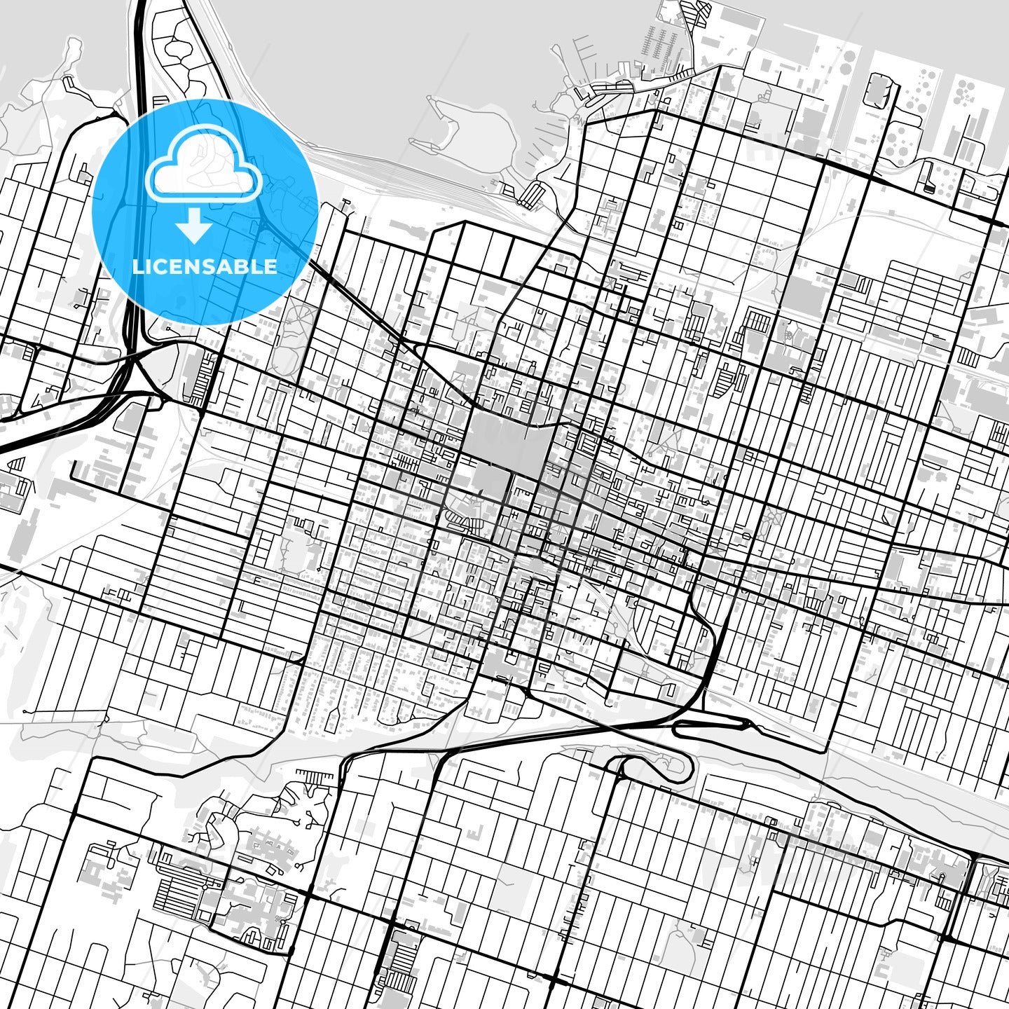 Downtown map of Hamilton, Canada