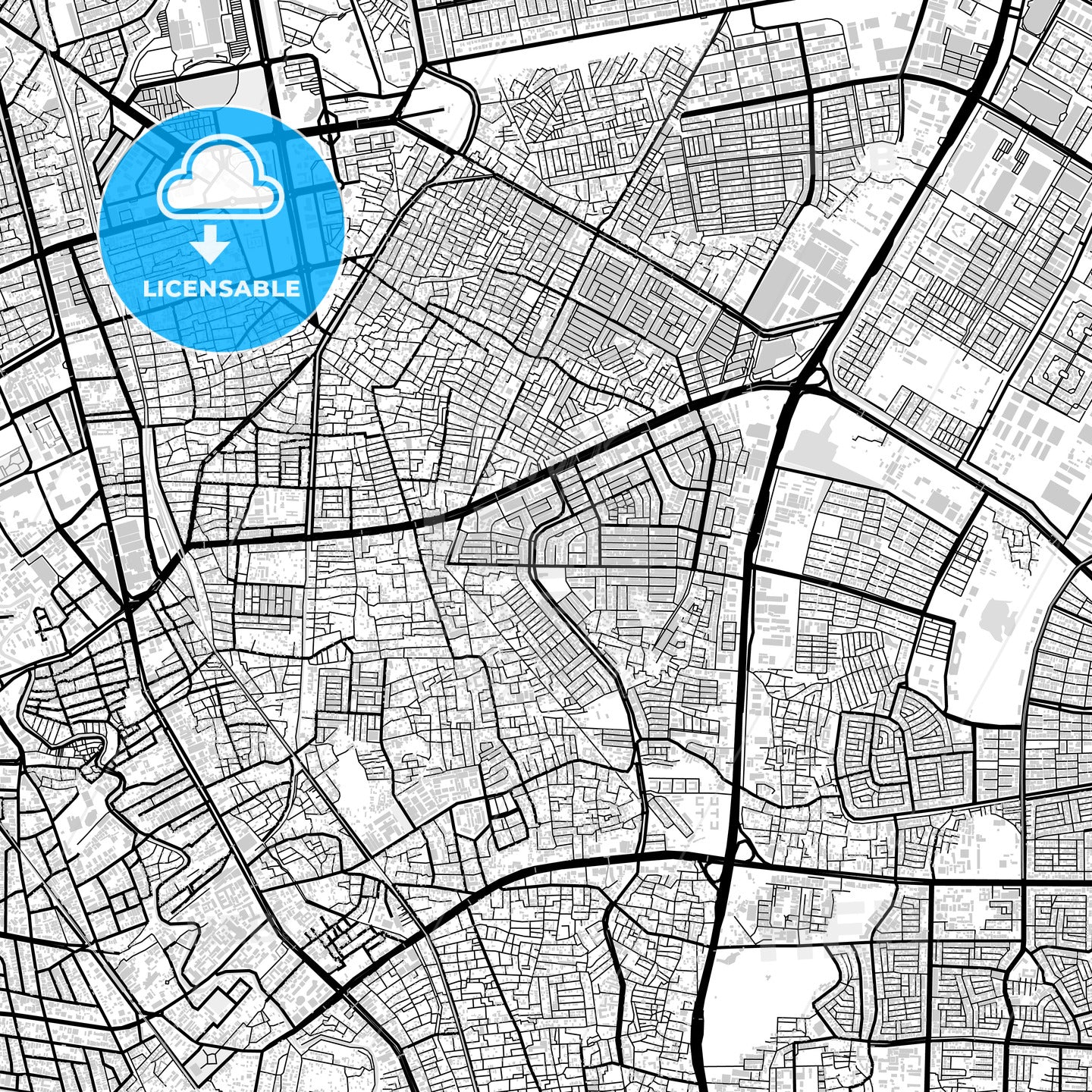 Downtown map of Jakarta, Indonesia, Indonesia