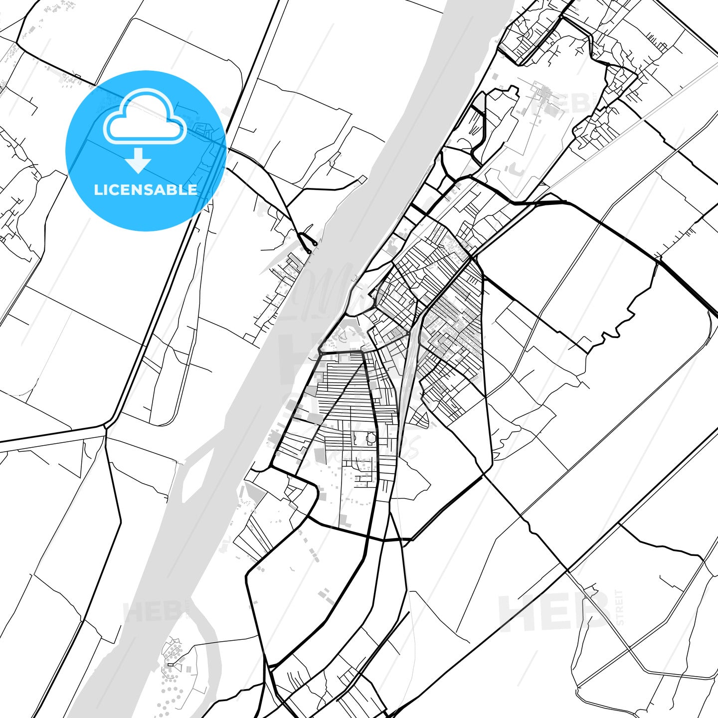 Downtown map of Luxor, Egypt