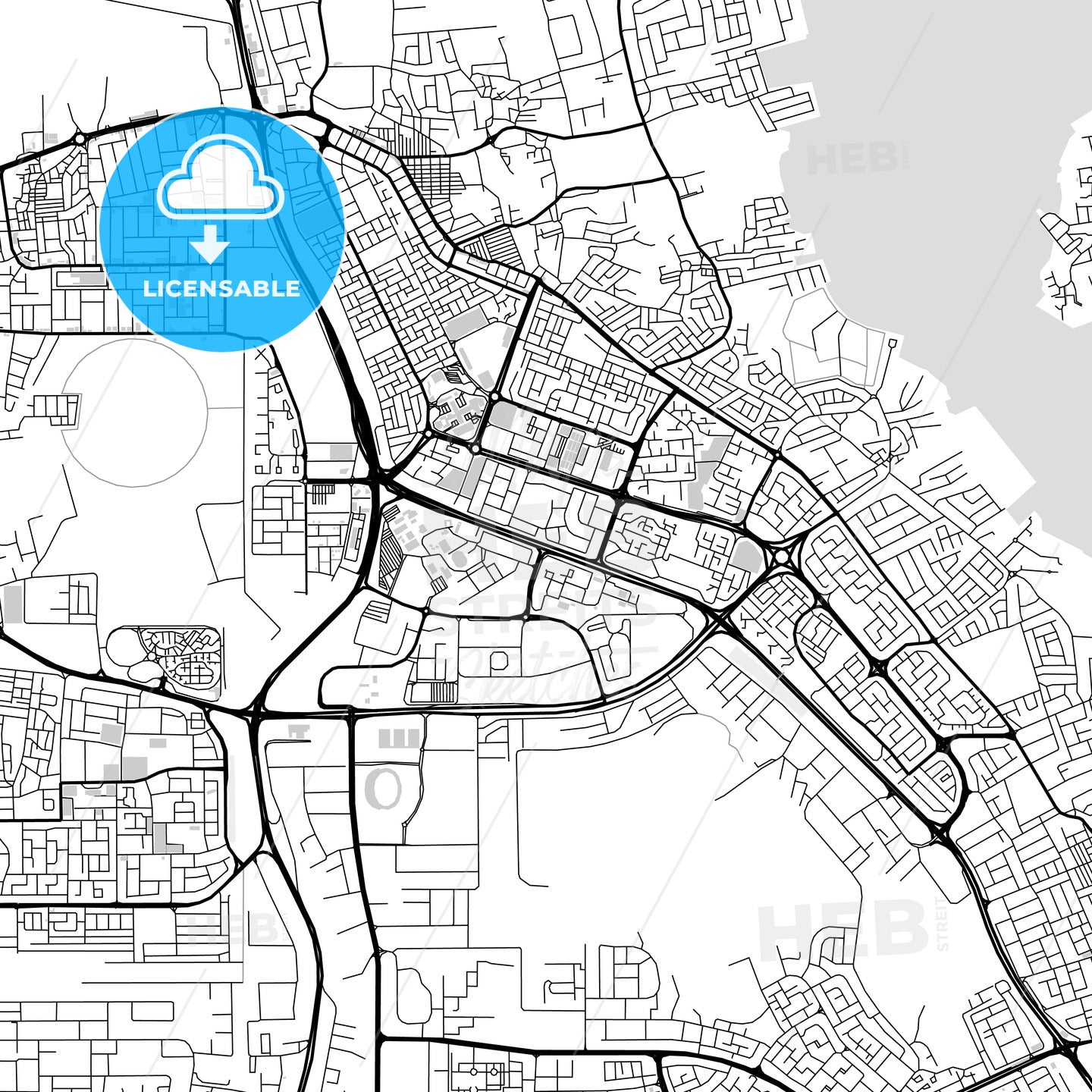 Downtown map of Madīnat ‘Īsá, Southern Governorate, Bahrain