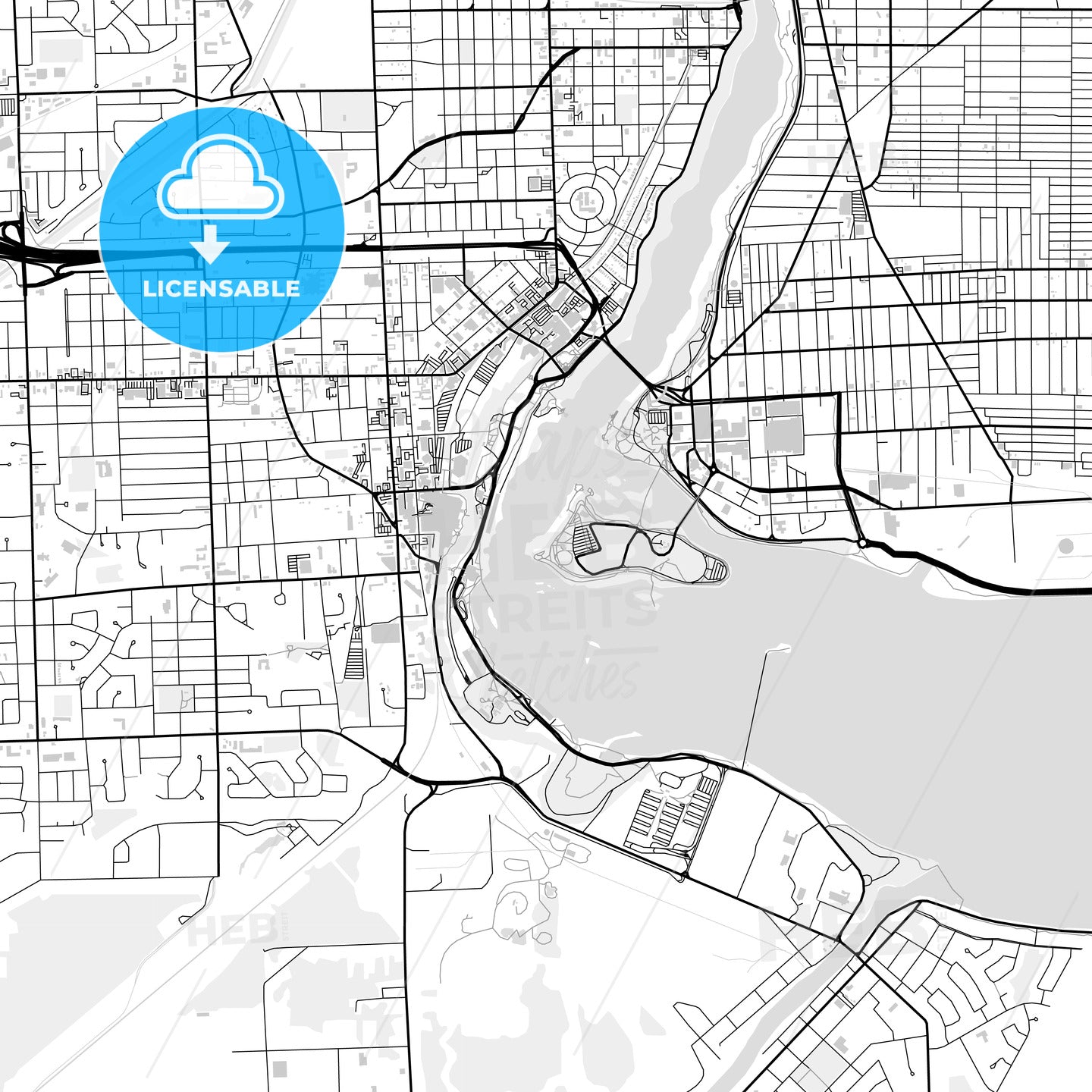 Downtown map of Niagara – St. Catharines , Canada