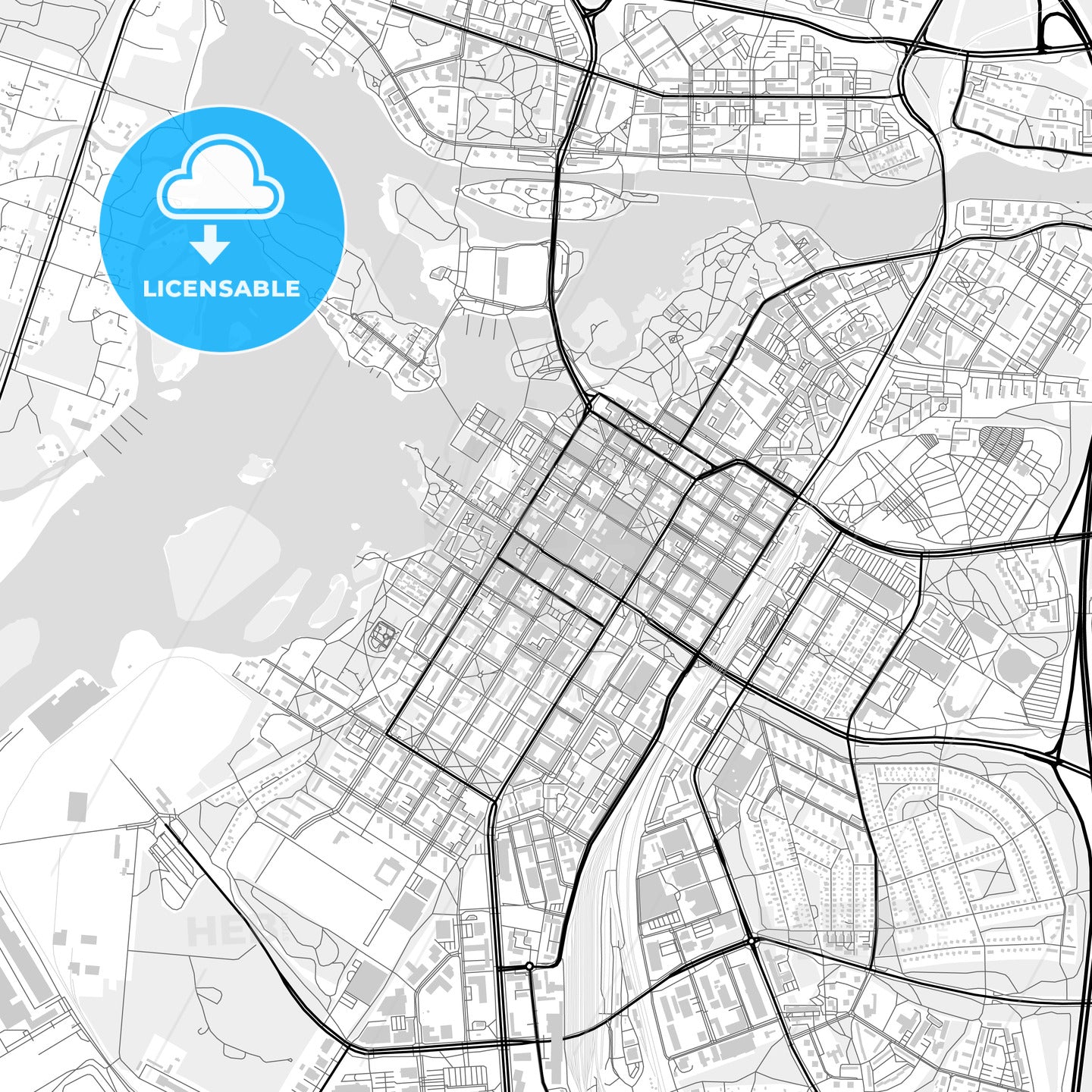 Downtown map of Oulu, Finland
