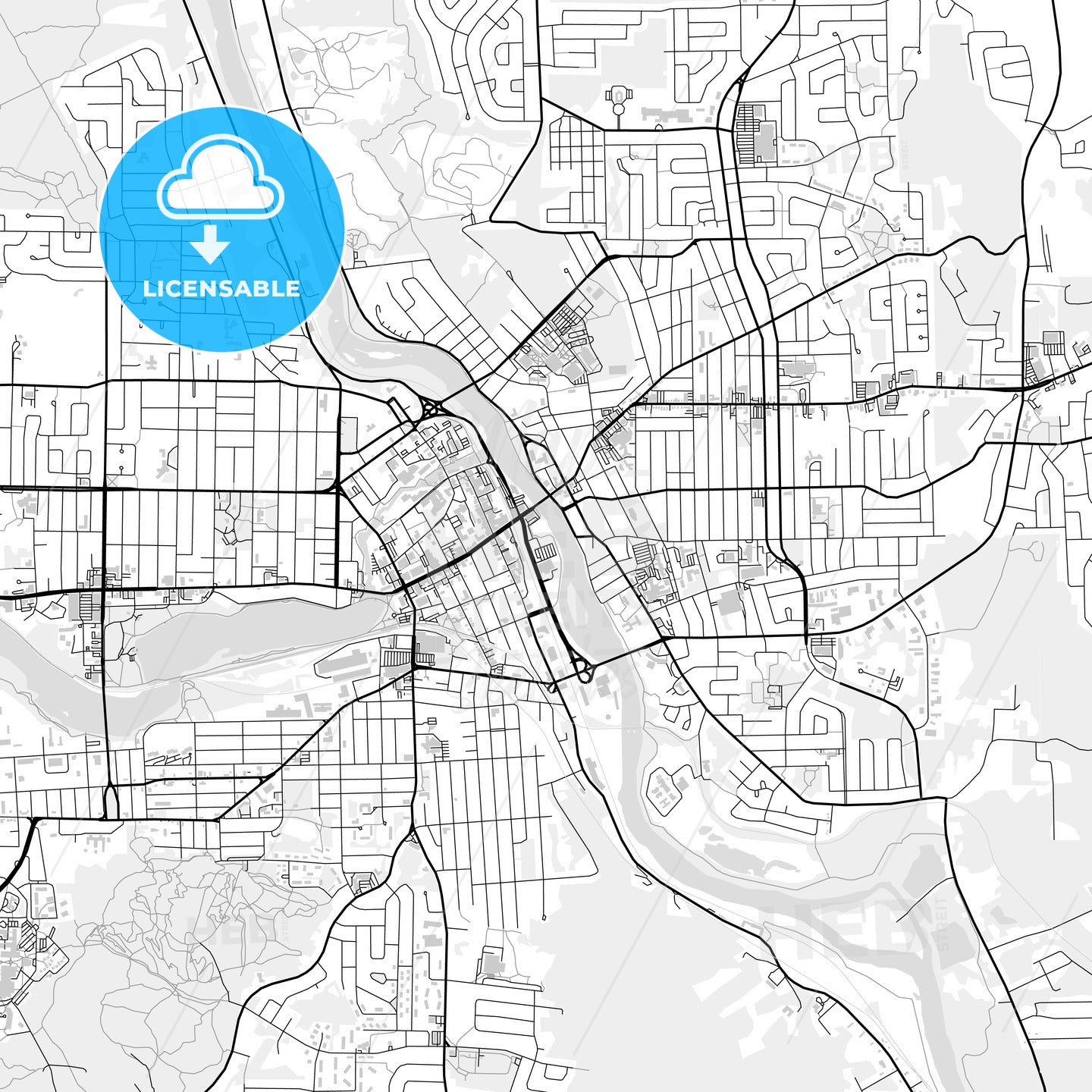 Downtown map of Sherbrooke , Canada