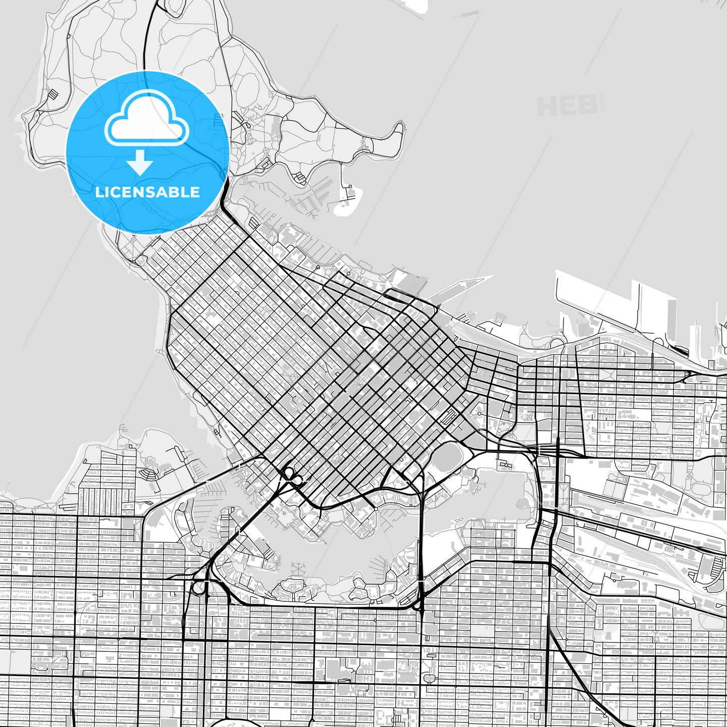 Downtown map of Vancouver, Canada