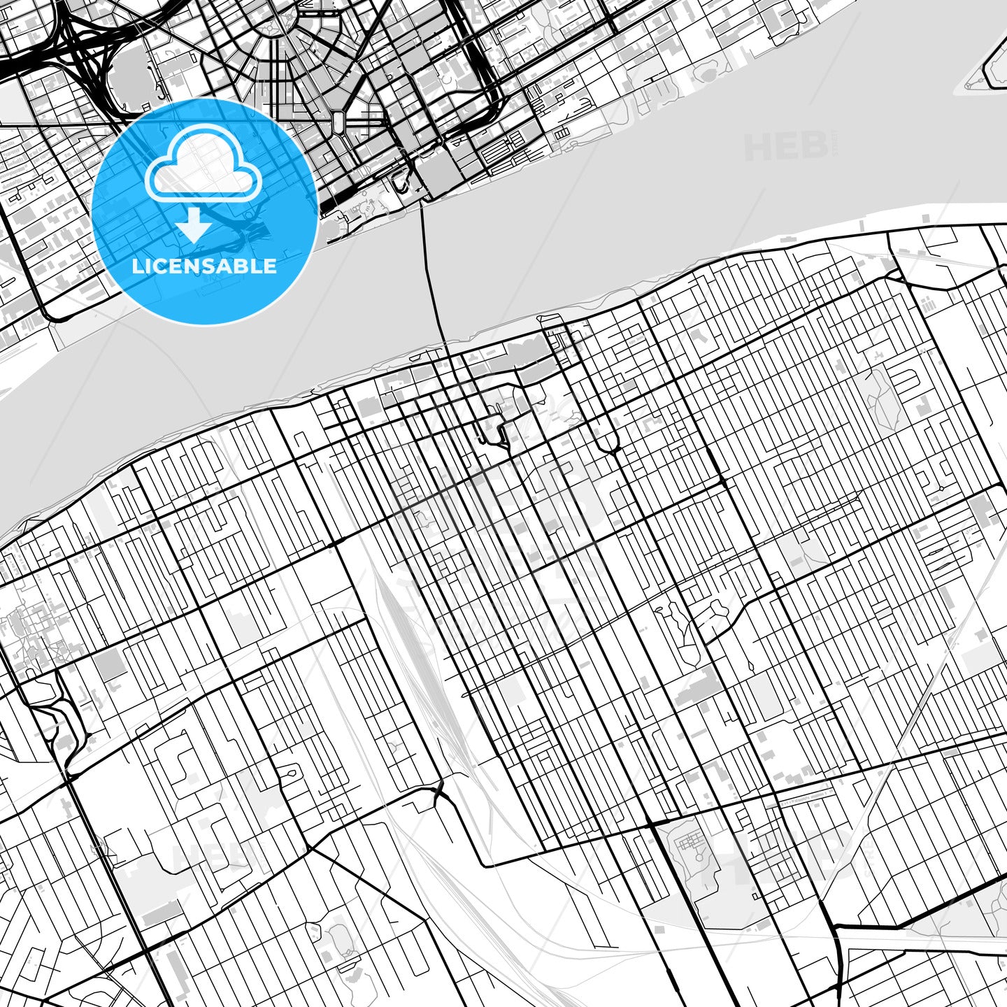 Downtown map of Windsor , Canada