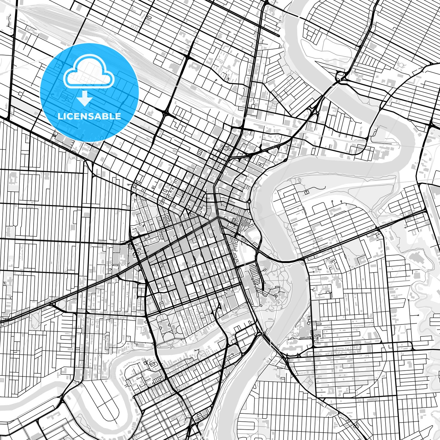 Downtown map of Winnipeg, Canada