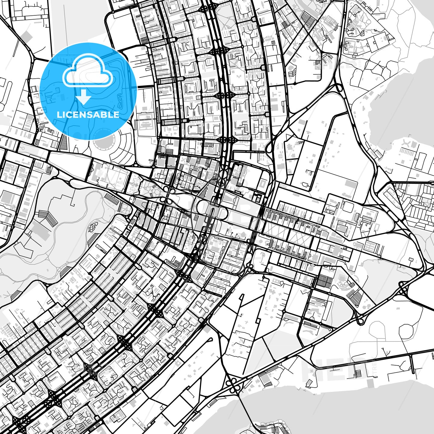 Downtown map of Brasília, light