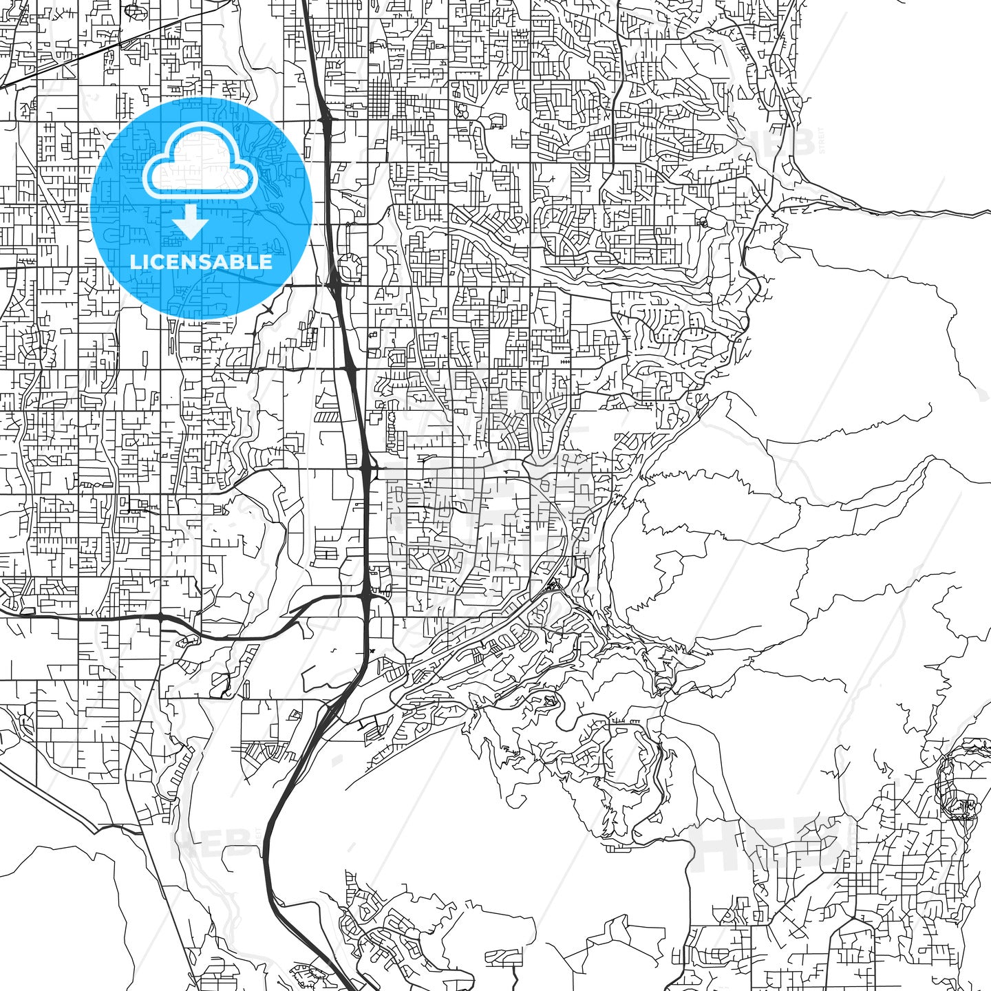 Draper, Utah - Area Map - Light