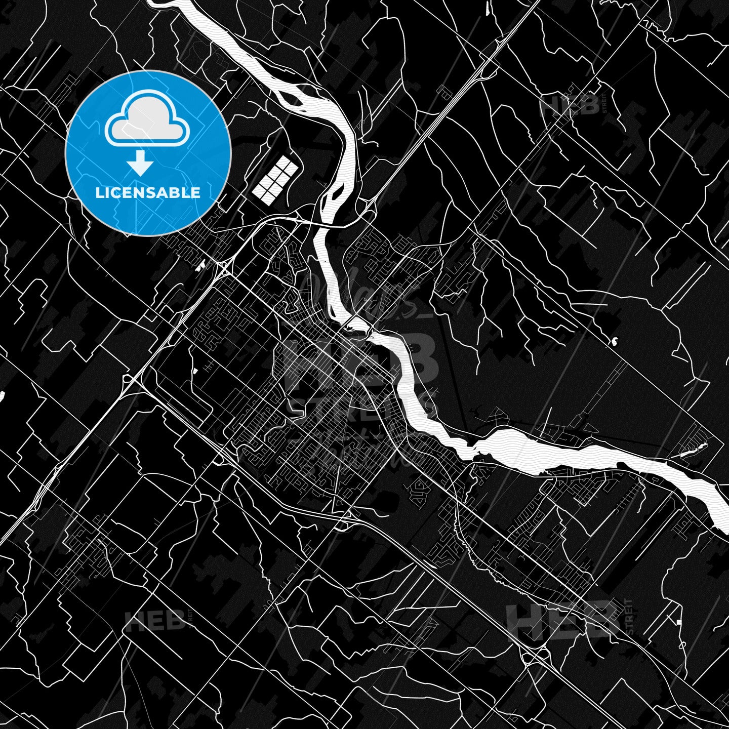 Drummondville, Canada PDF map