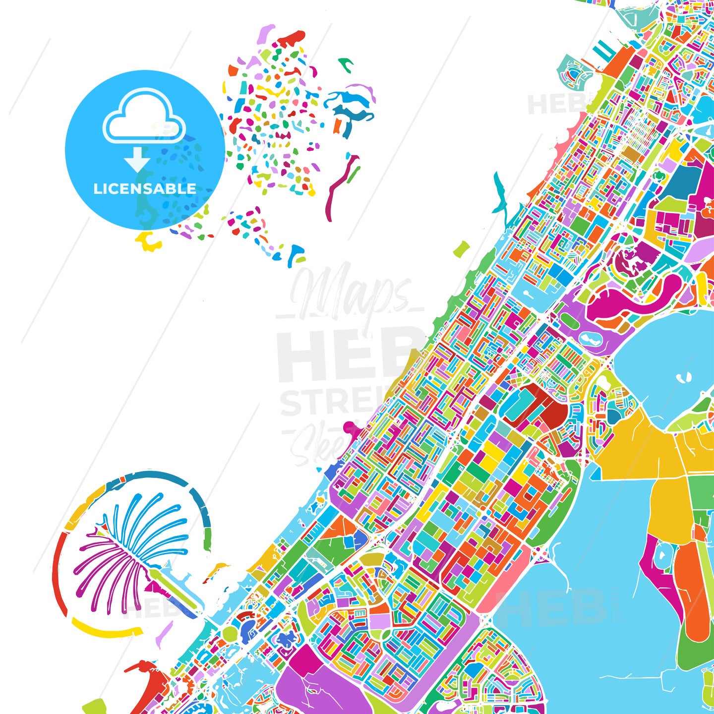 Dubai Colorful Vector Map