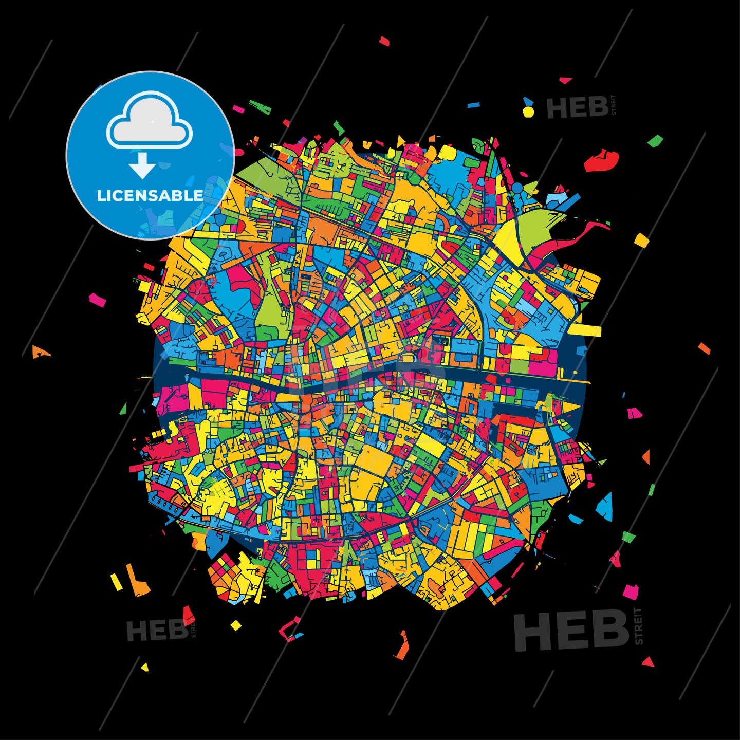 Dublin, Ireland, Colorful Artmap