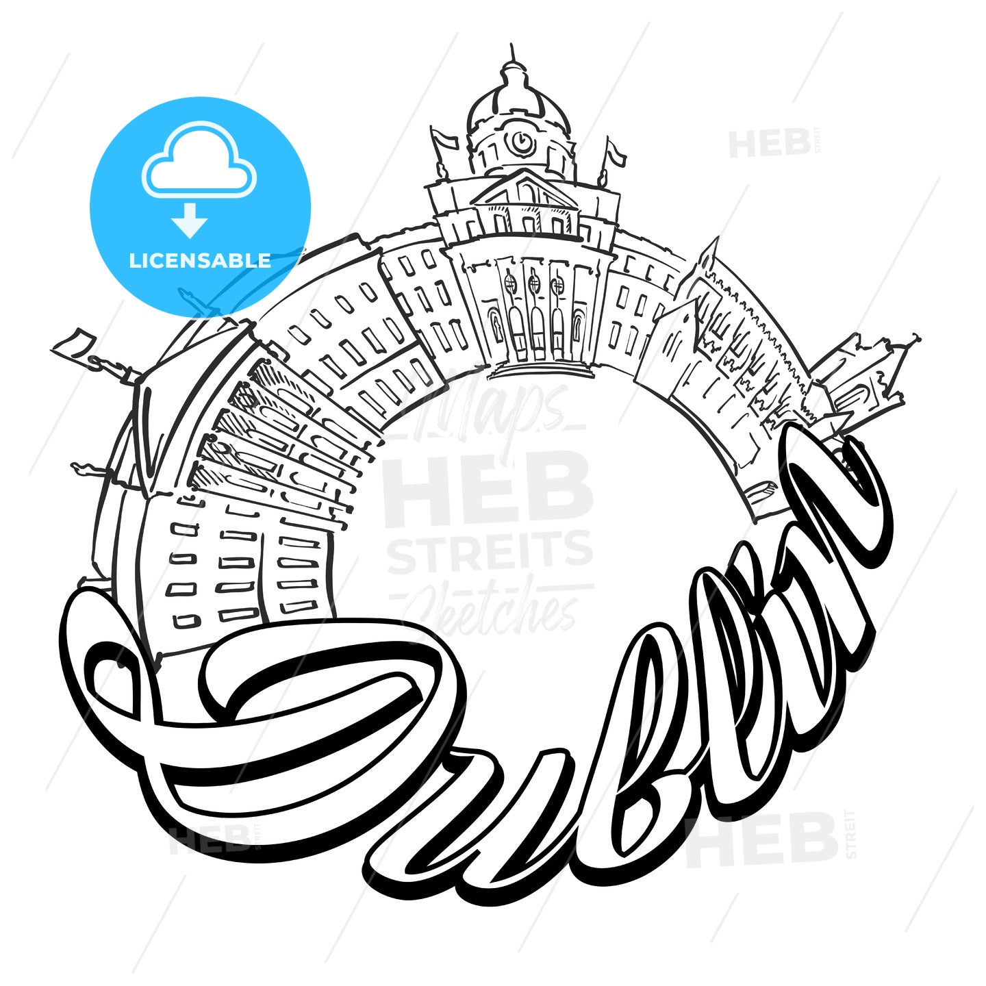 Dublin landmarks cover design – instant download