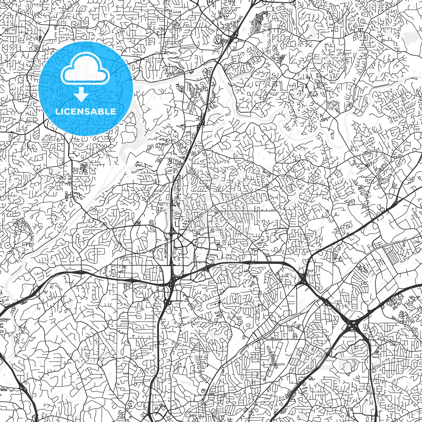 Dunwoody, Georgia - Area Map - Light