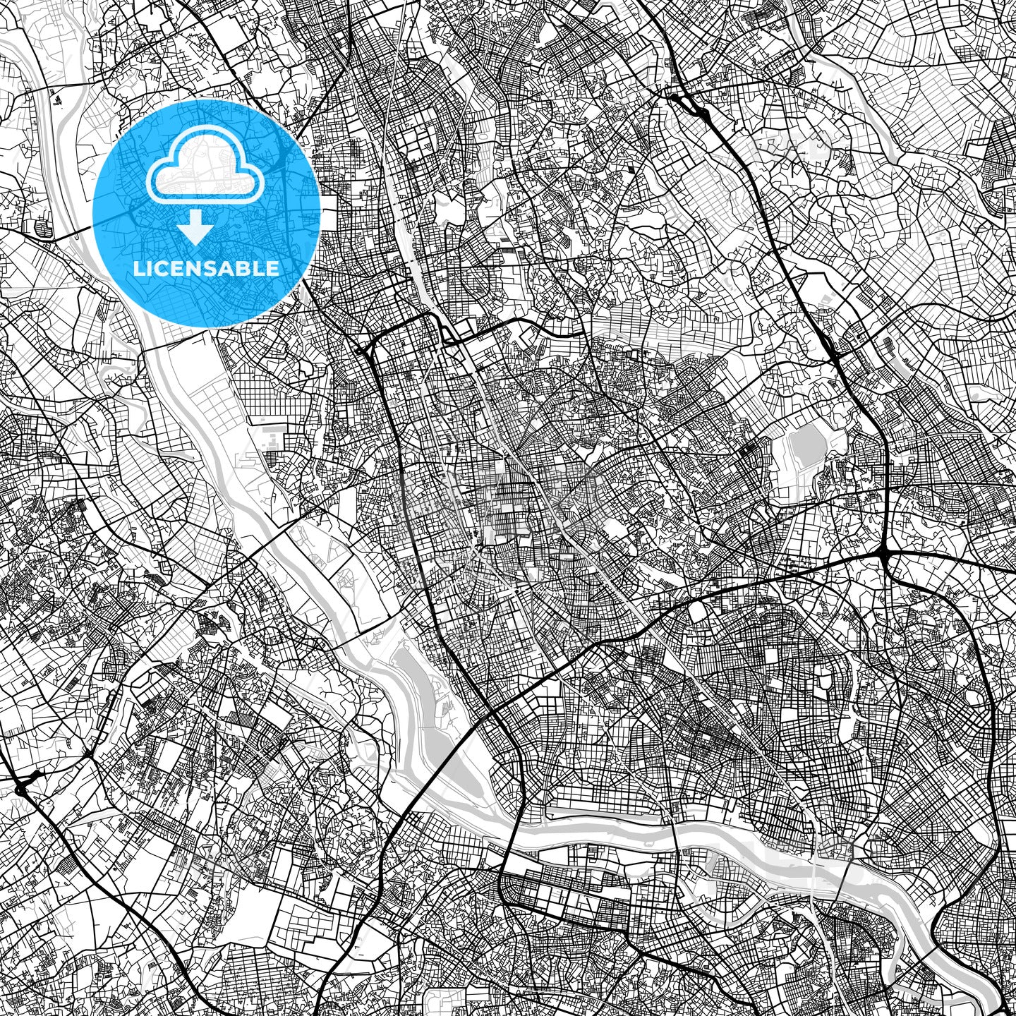 さいたま市 Saitama, City Map, Light