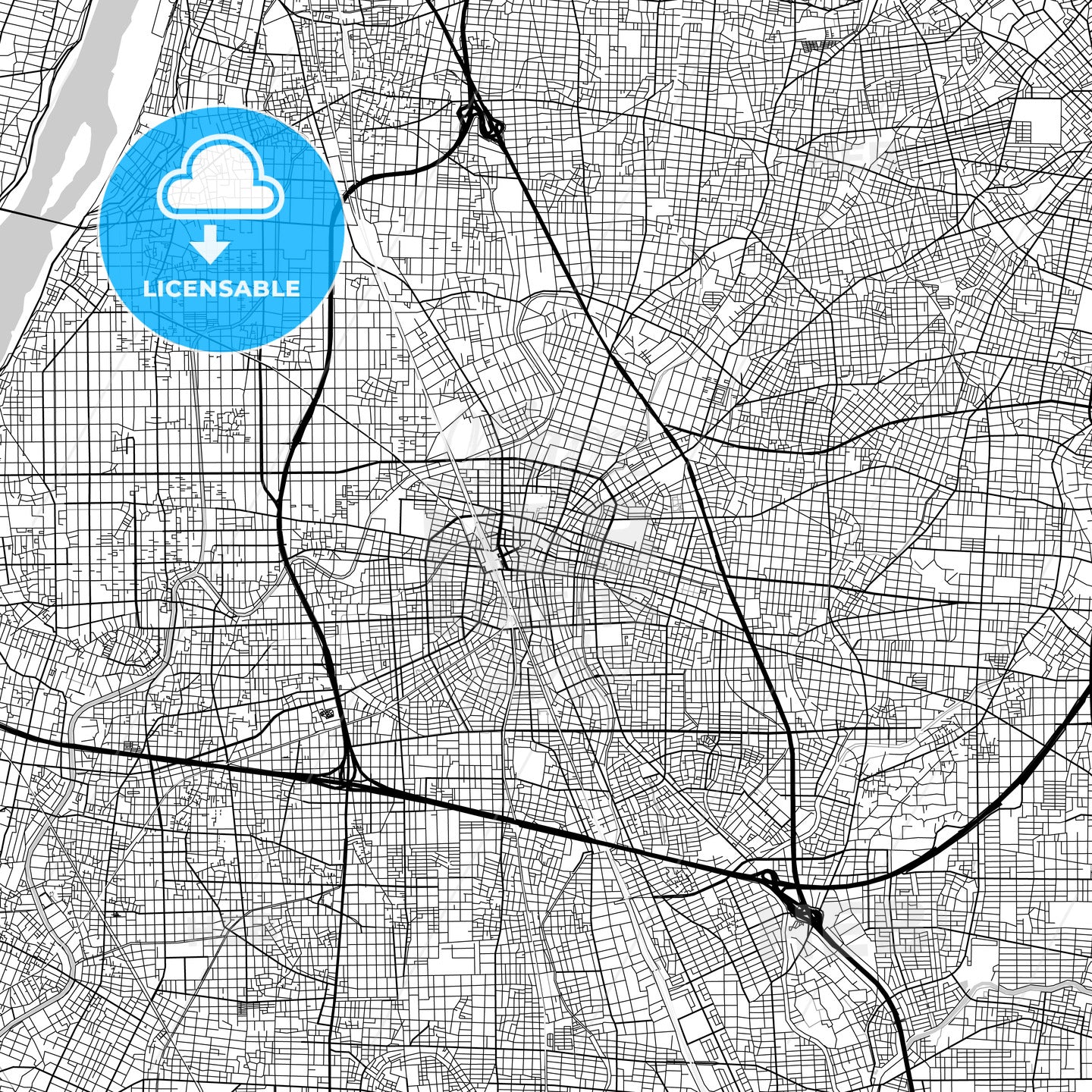 一宮市 Ichinomiya, City Map, Light