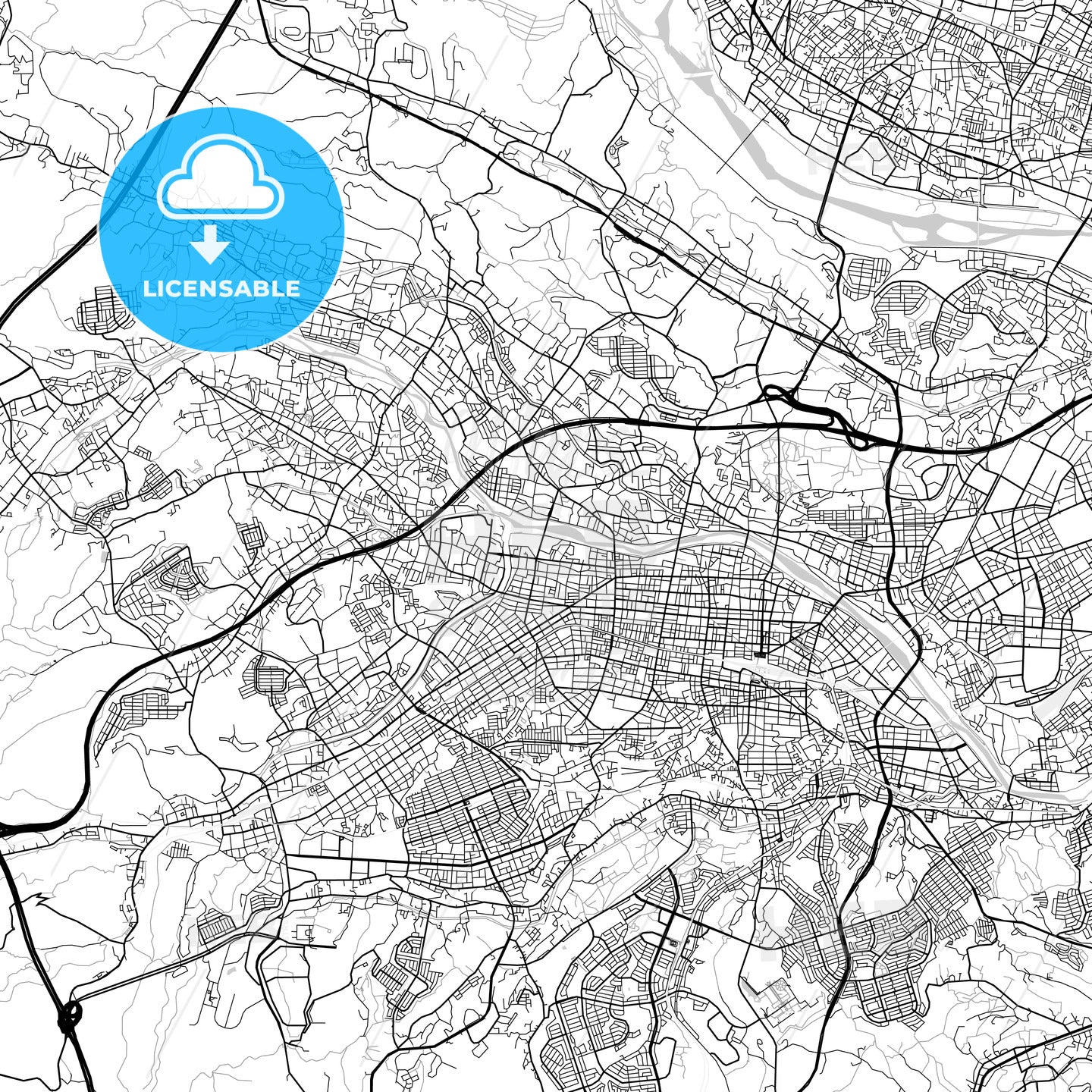 八王子市 Hachiōji, City Map, Light