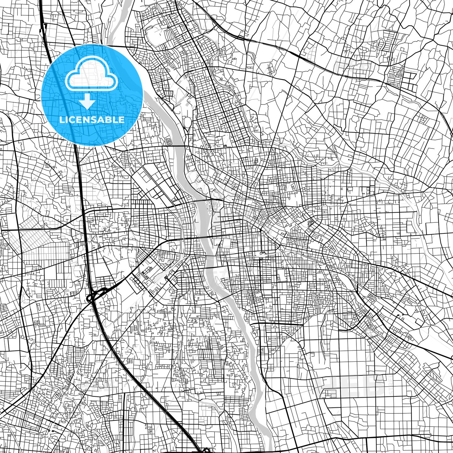 前橋市 Maebashi, City Map, Light