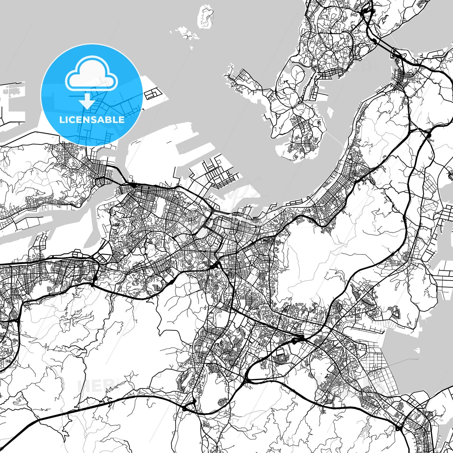 北九州市 Kitakyushu, City Map, Light