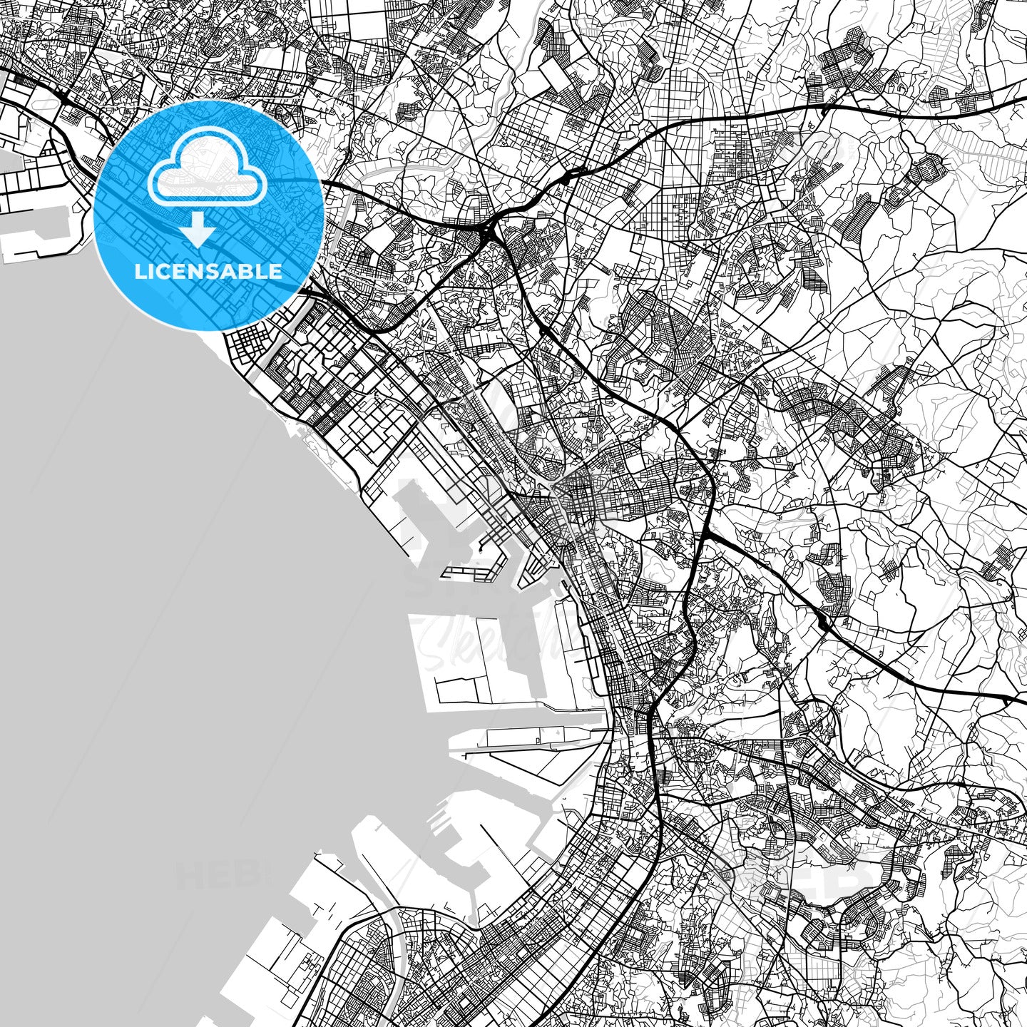 千葉市 Chiba, City Map, Light
