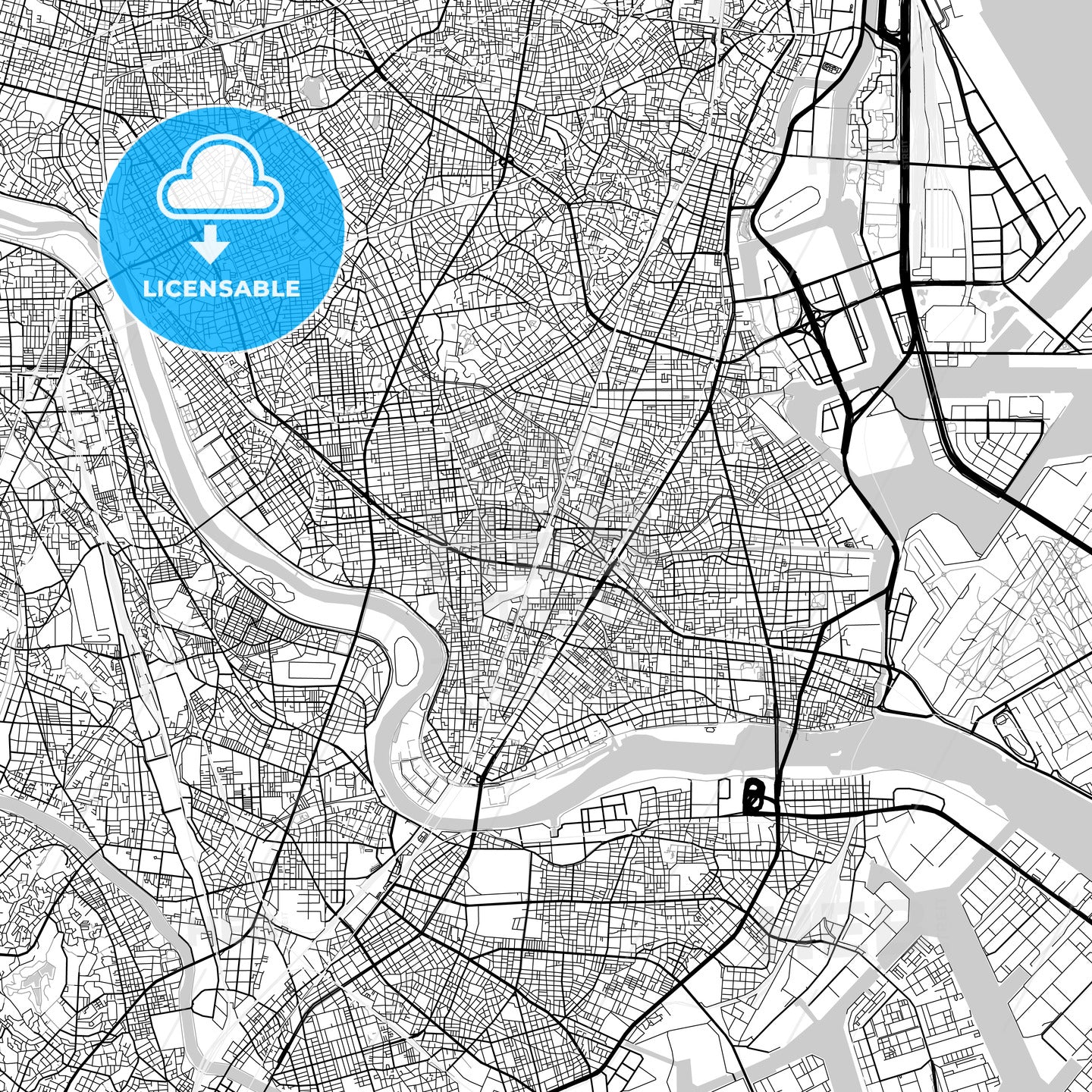 大田区 Ōta, City Map, Light