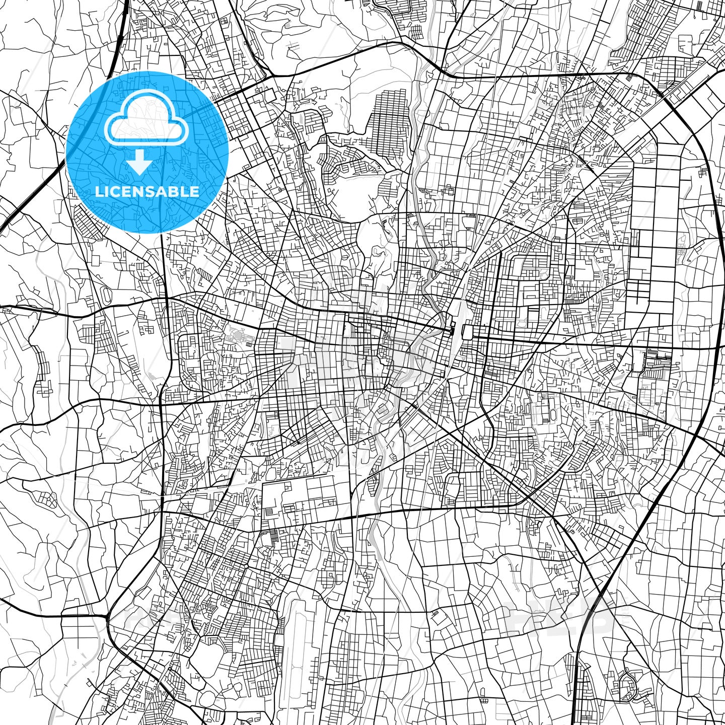 宇都宮市 Utsunomiya, City Map, Light