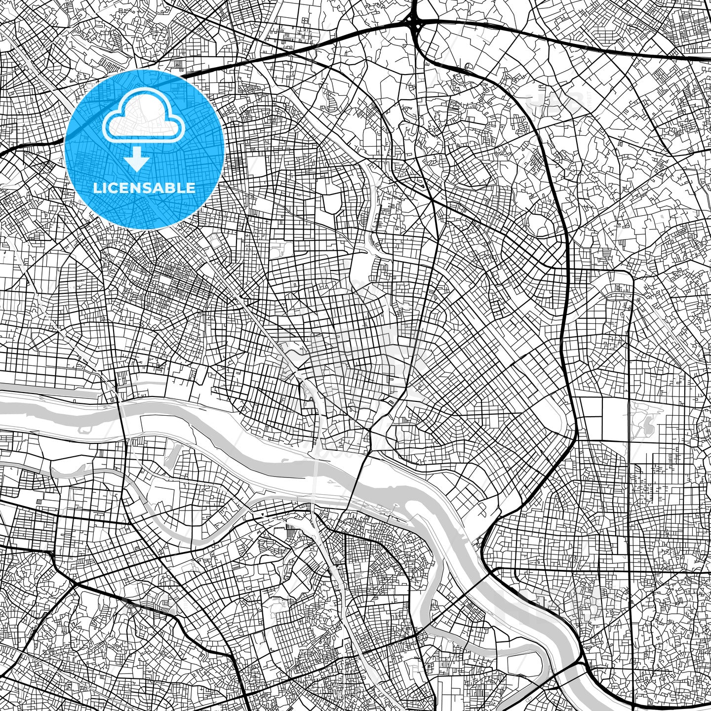 川口市 Kawaguchi, City Map, Light