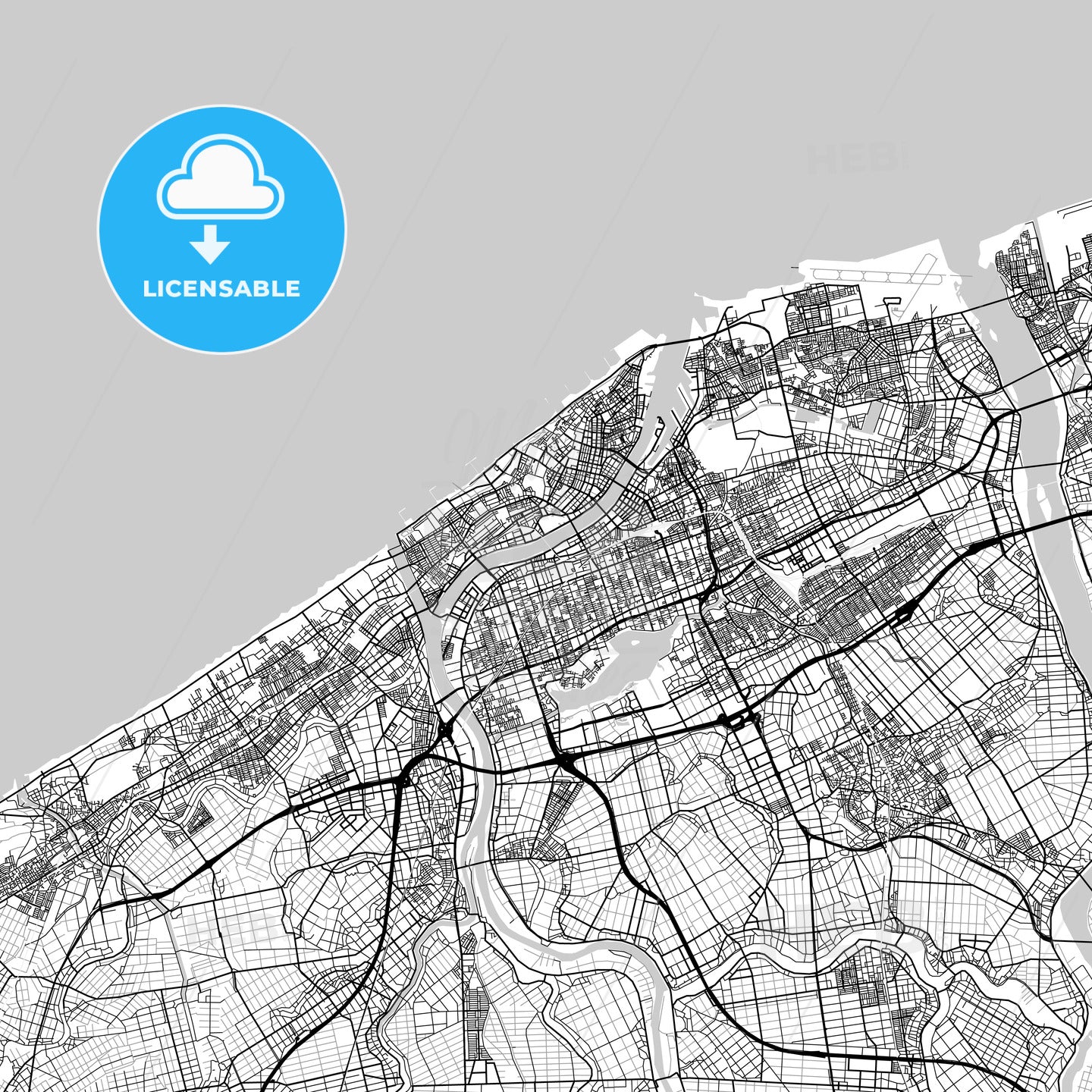 新潟市 Niigata, City Map, Light