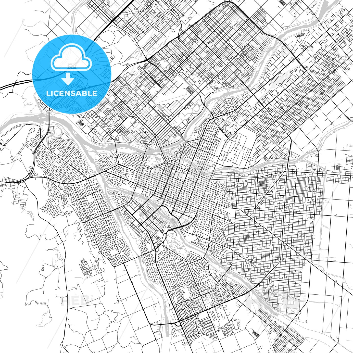 旭川市 Asahikawa, City Map, Light