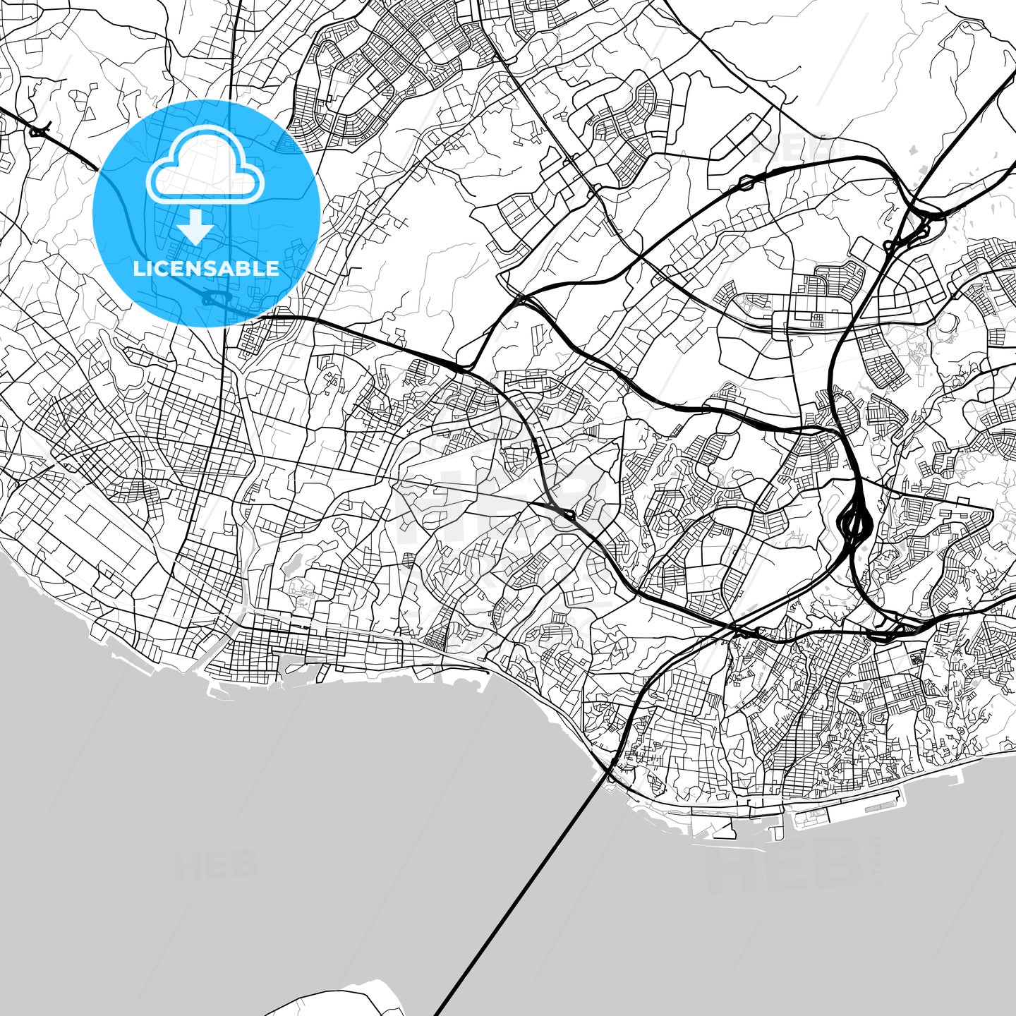 明石市 Akashi, City Map, Light