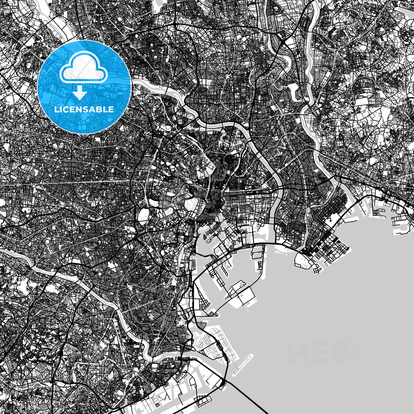 東京特別区部 Special wards of Tokyo, City Map, Light