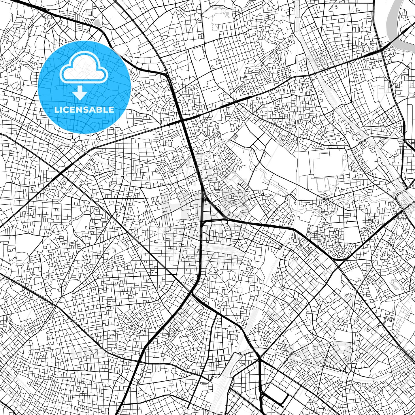 板橋区 Itabashi, City Map, Light