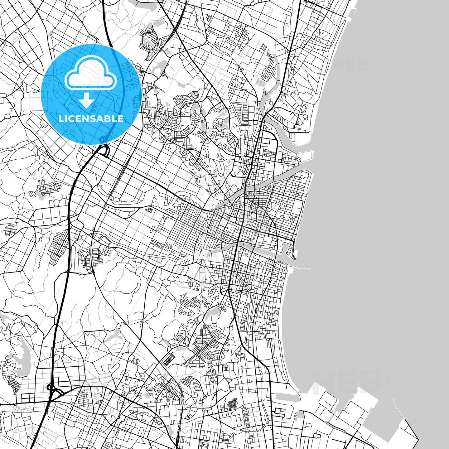 津市 Tsu, City Map, Light