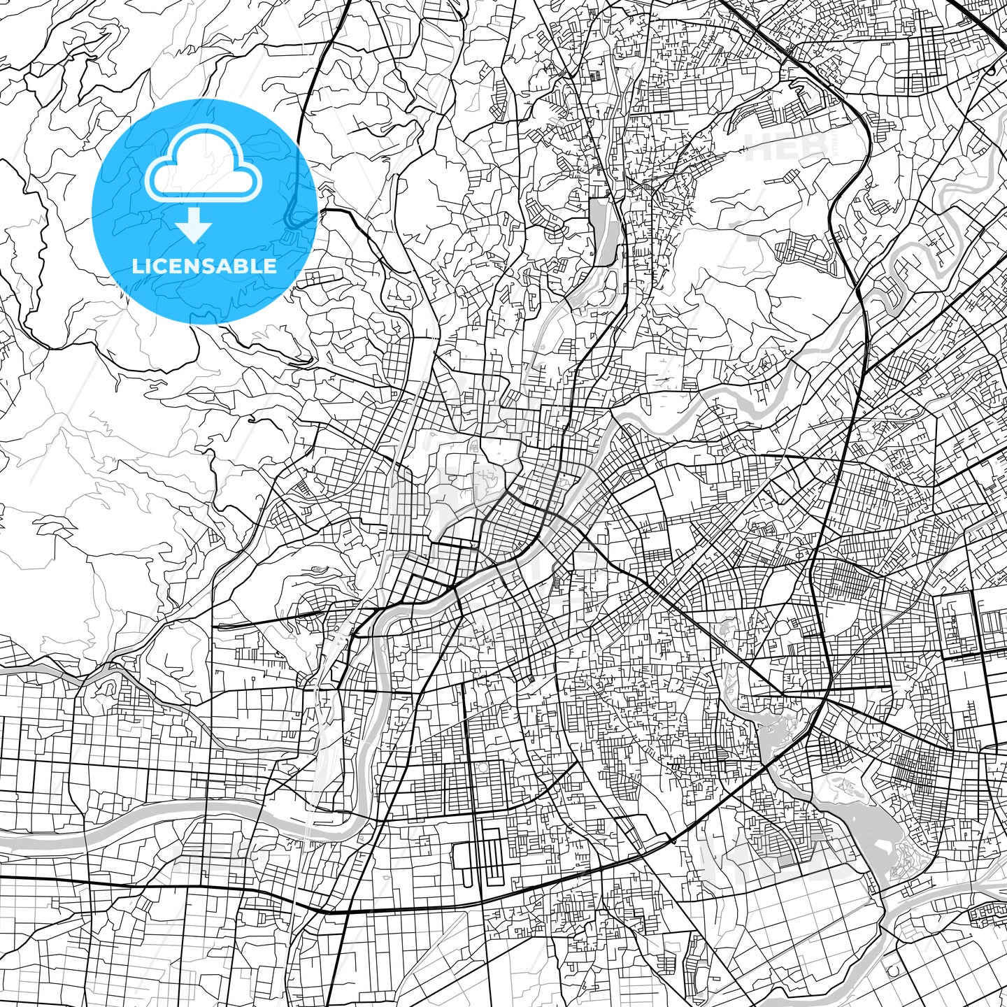熊本市 Kumamoto, City Map, Light