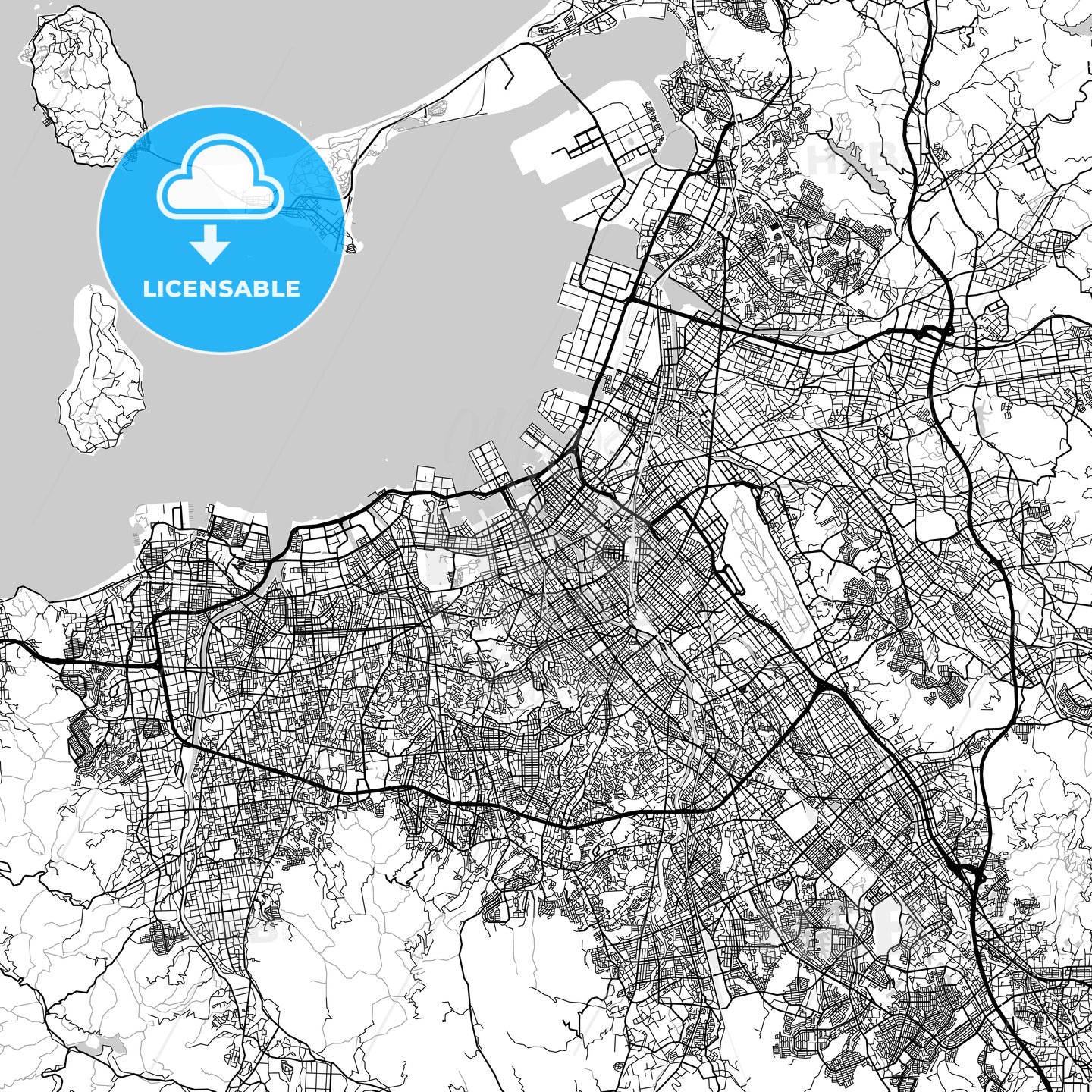 福岡市 Fukuoka, City Map, Light