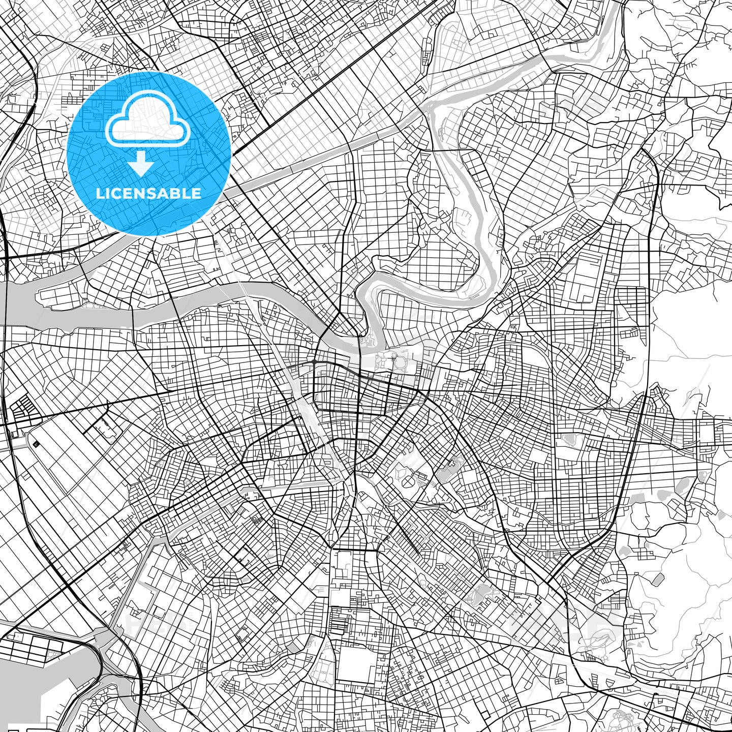 豊橋市 Toyohashi, City Map, Light