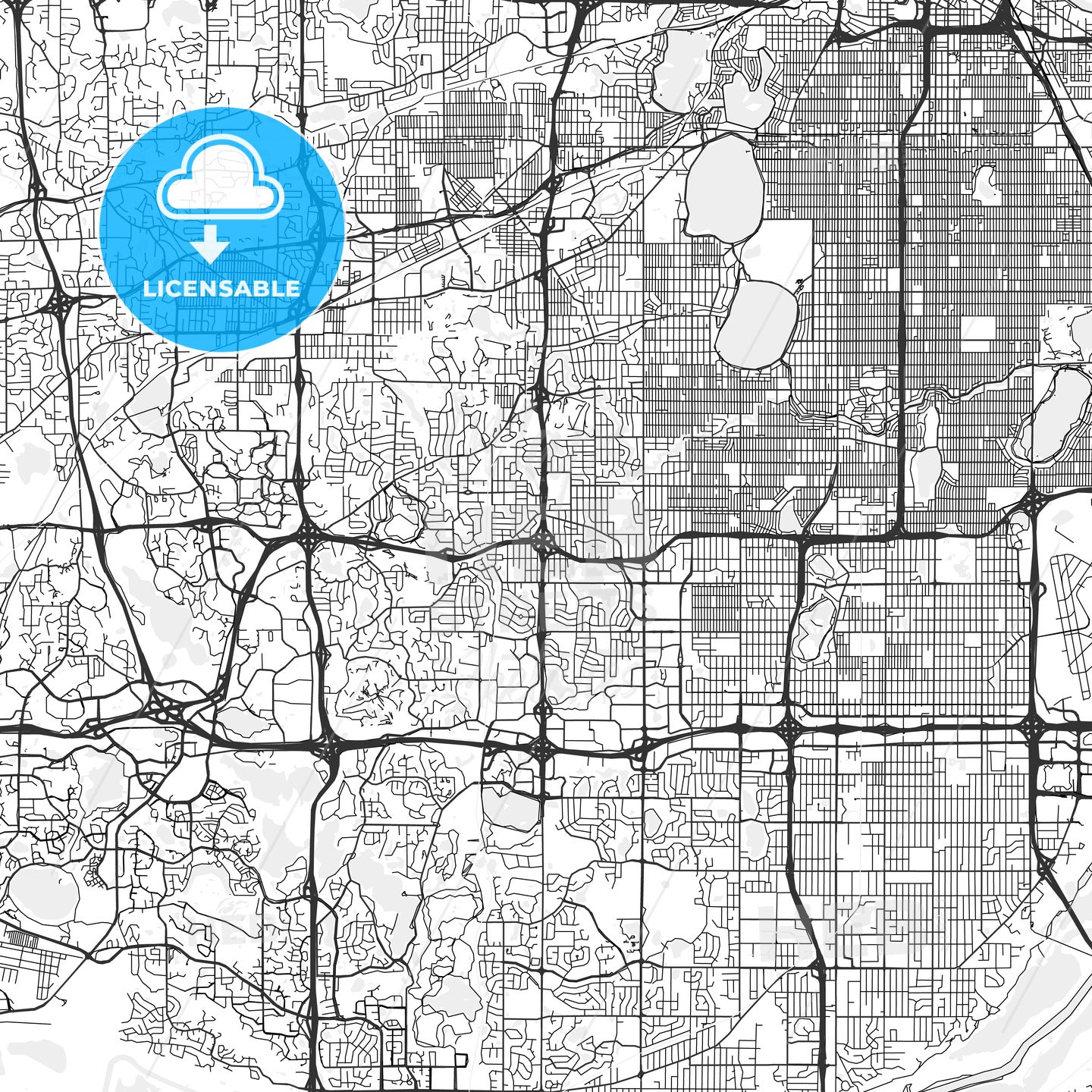 Edina, Minnesota - Area Map - Light