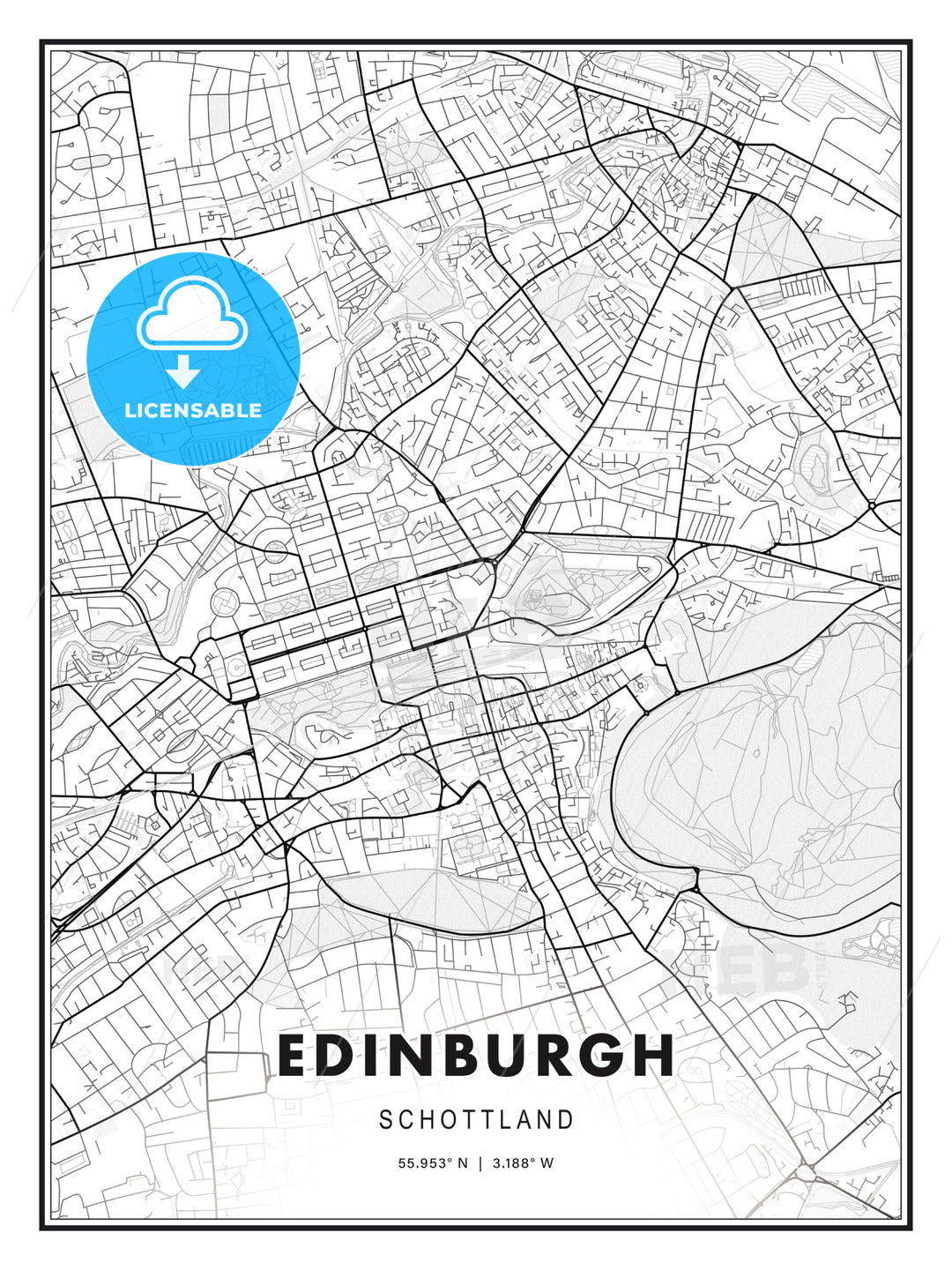 Edinburgh, Schottland, Modern Print Template in Various Formats - HEBSTREITS Sketches