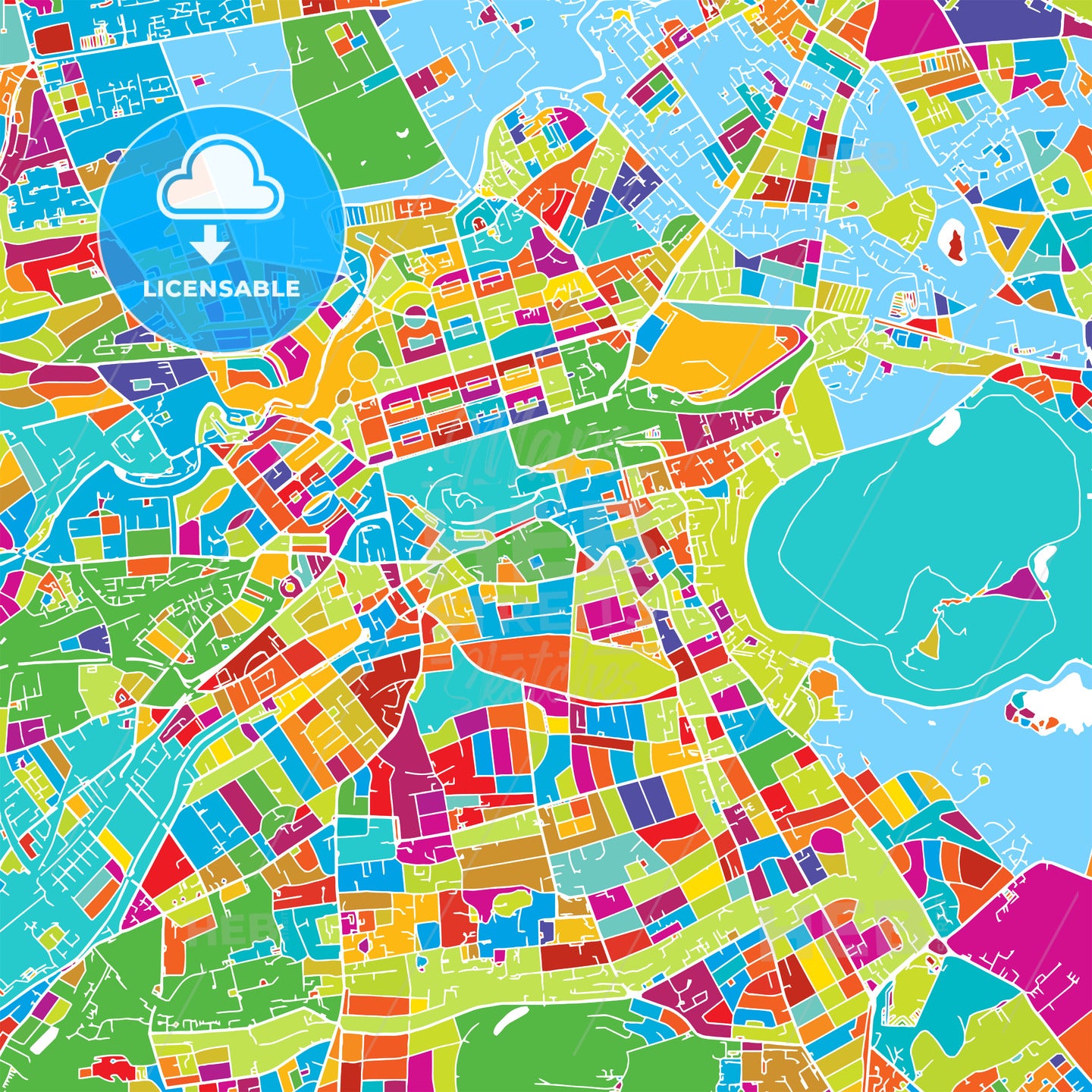 Edinburgh, Scotland, Colorful Vector Map