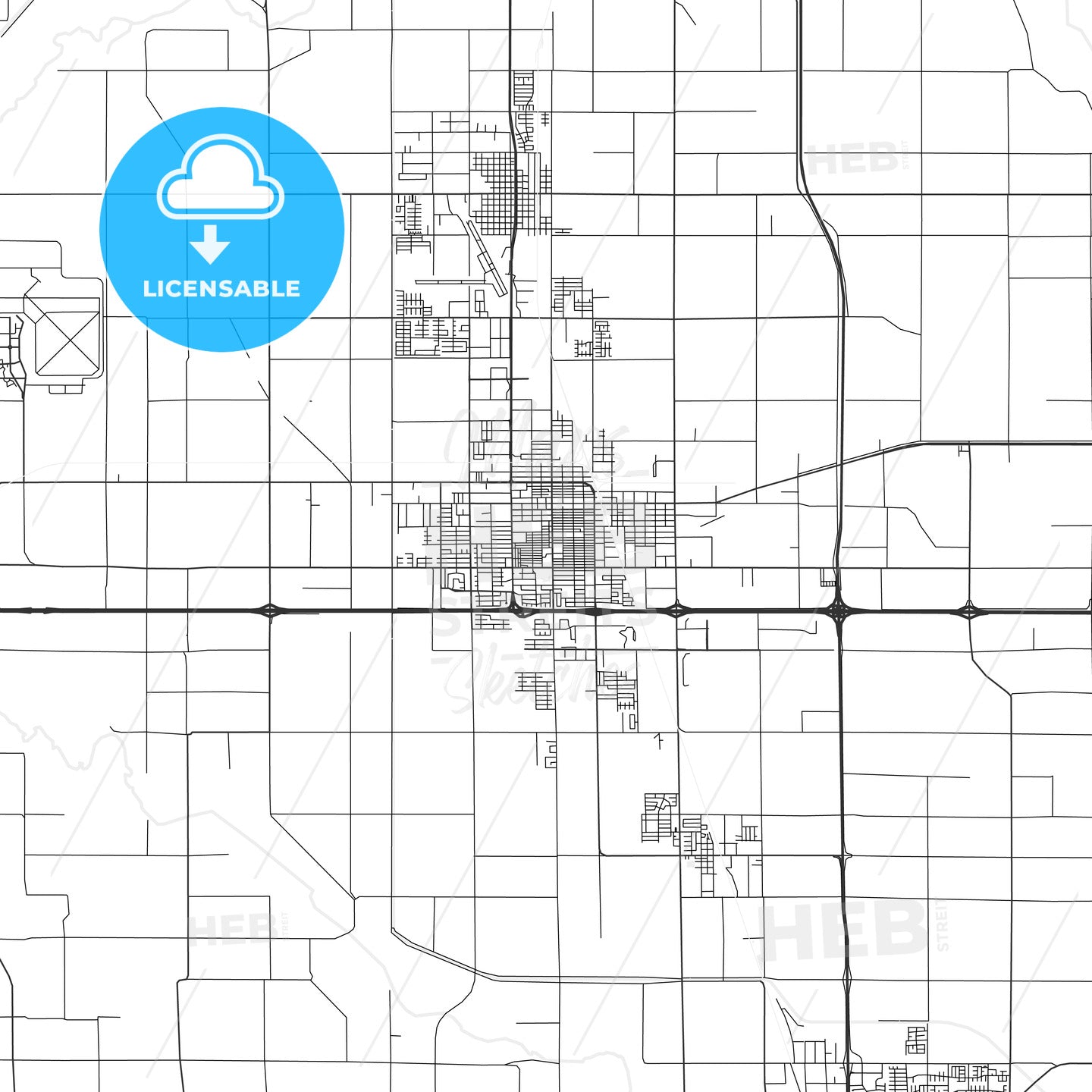 El Centro, California - Area Map - Light