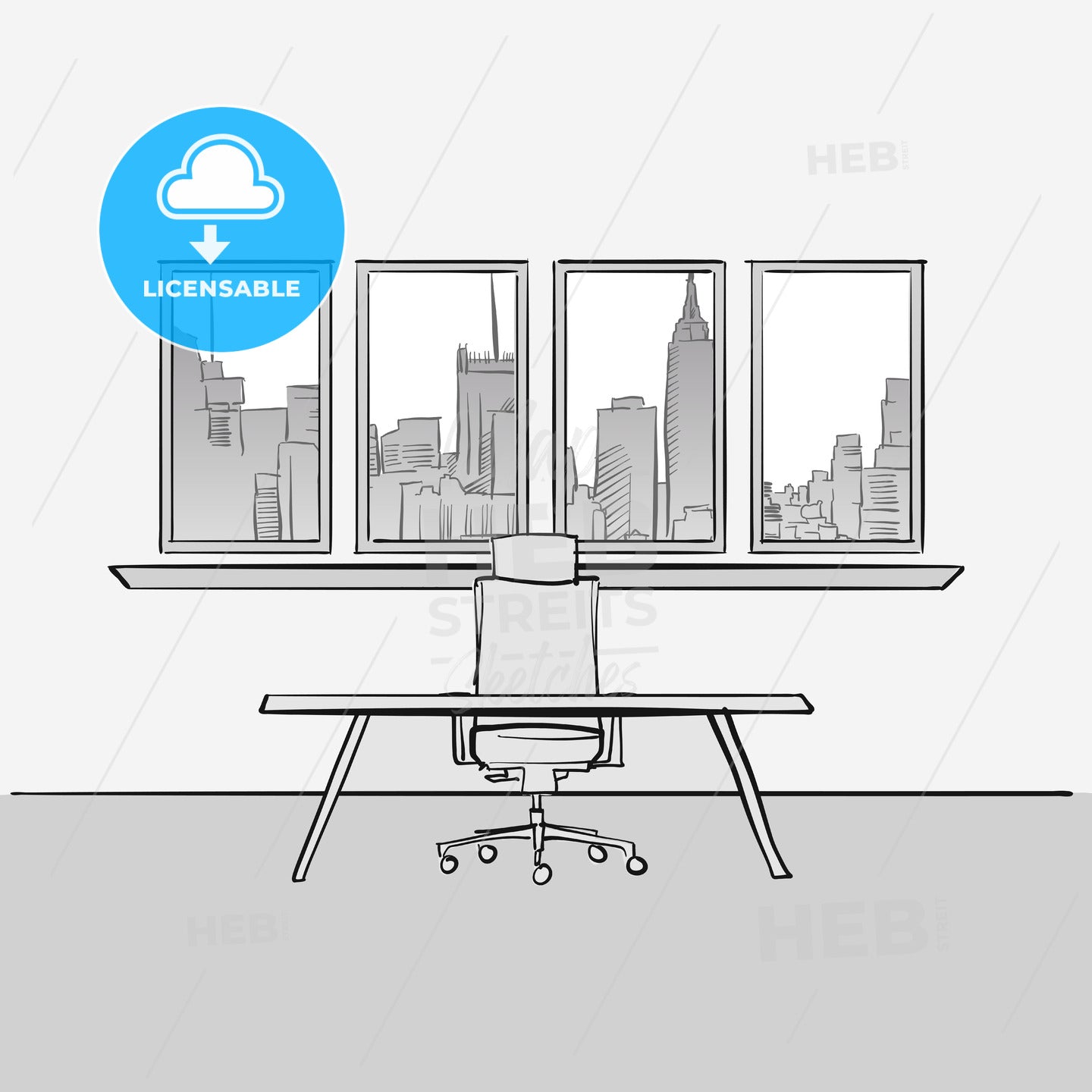 Empty office room concept – instant download