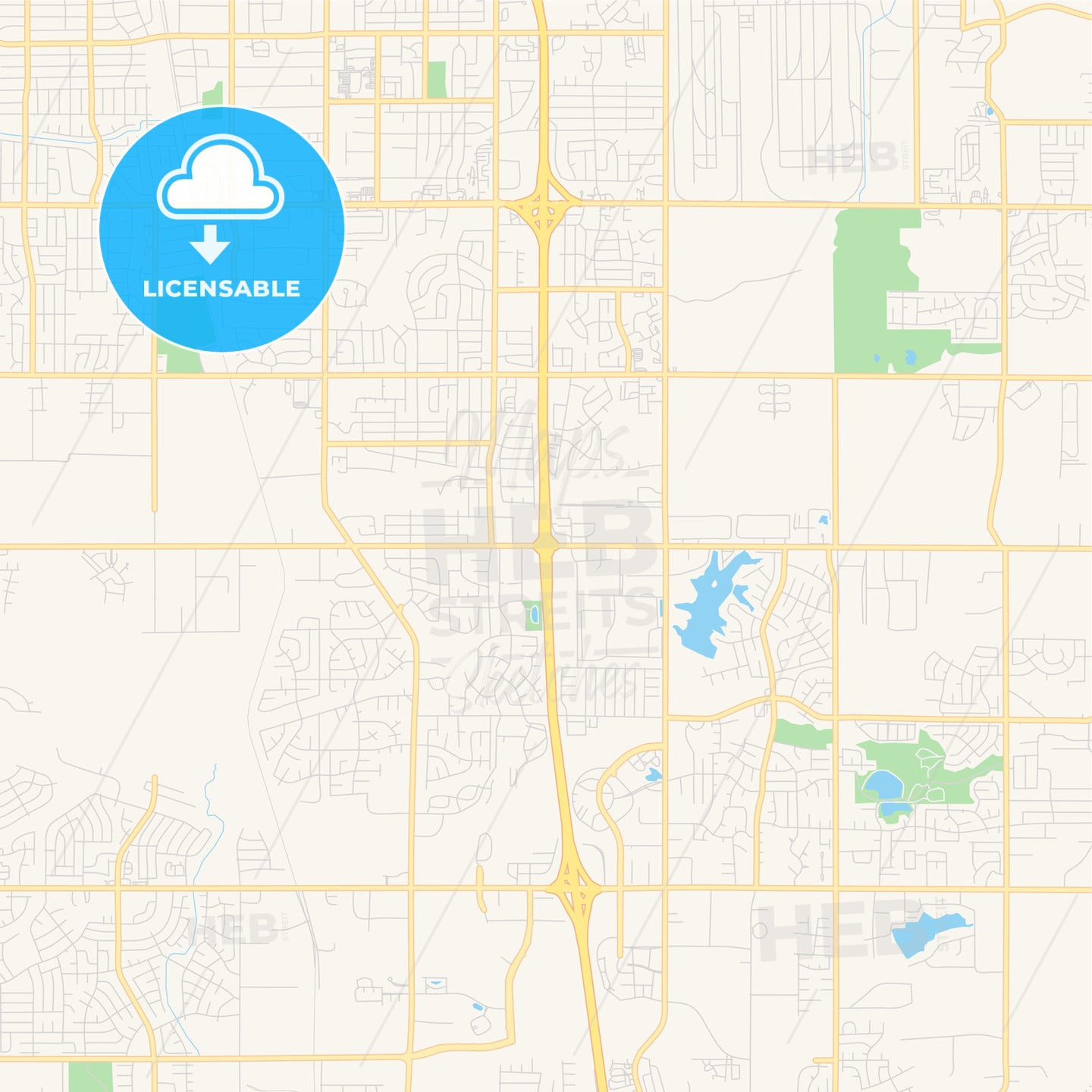 Empty vector map of Southaven, Mississippi, United States of 