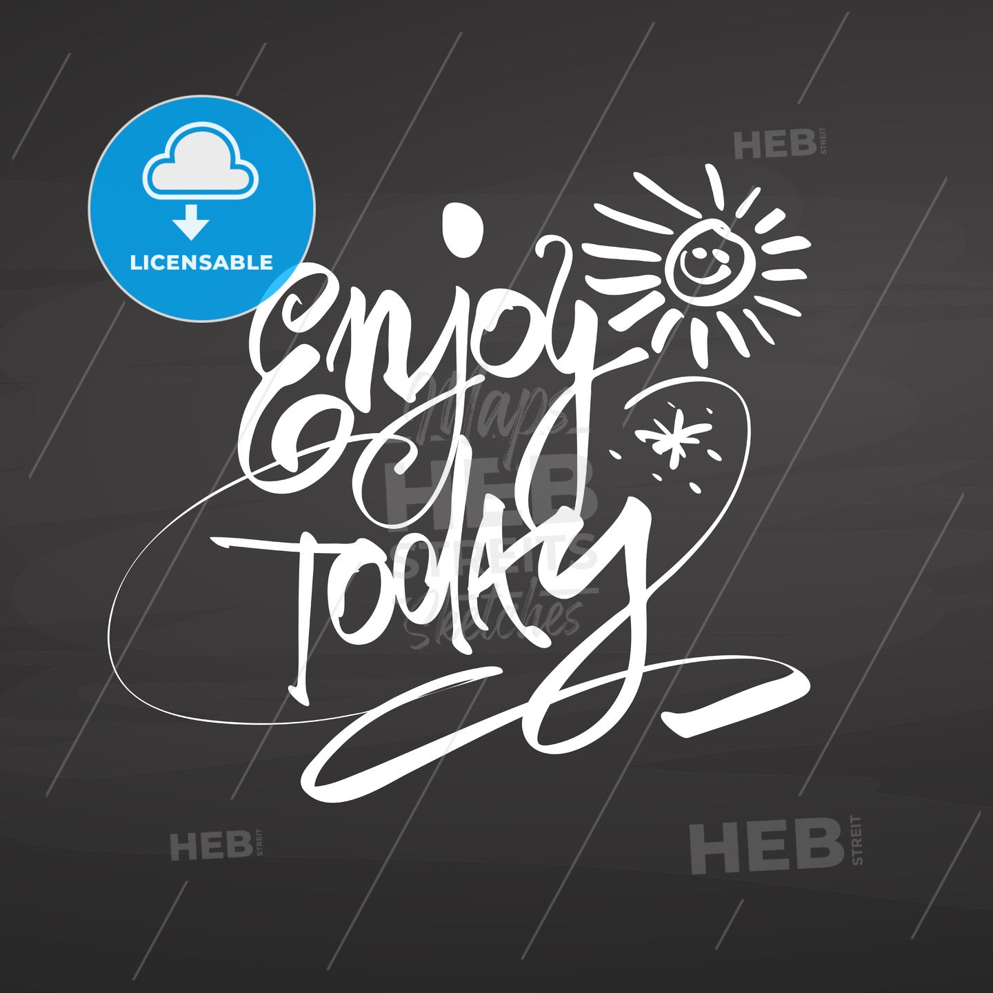 Enjoy today lettering on chalkboard – instant download