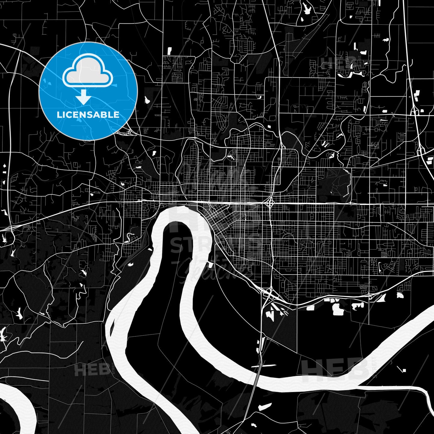 Evansville, Indiana, United States, PDF map