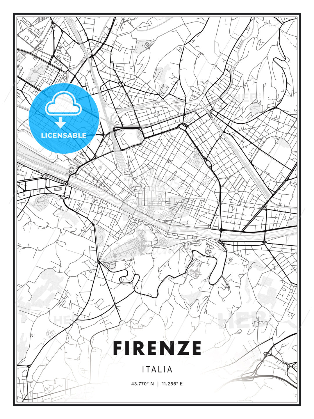 FIRENZE / Florence, Italy, Modern Print Template in Various Formats - HEBSTREITS Sketches