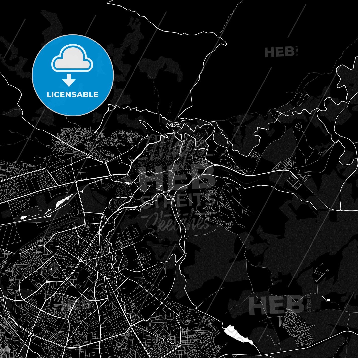 Fes al Bali, Morocco PDF map