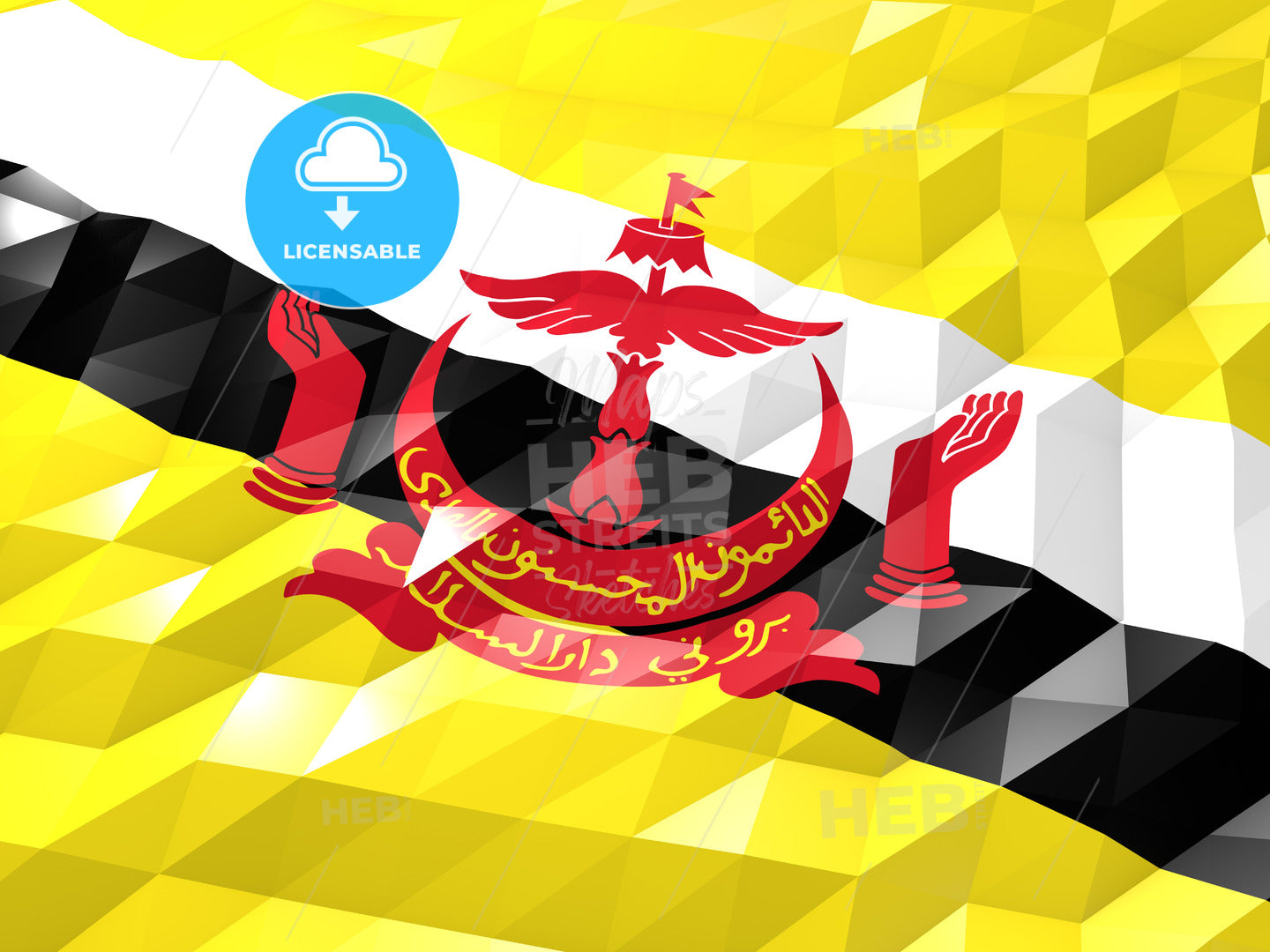 Flag of Bermuda 3D Wallpaper Illustration – instant download
