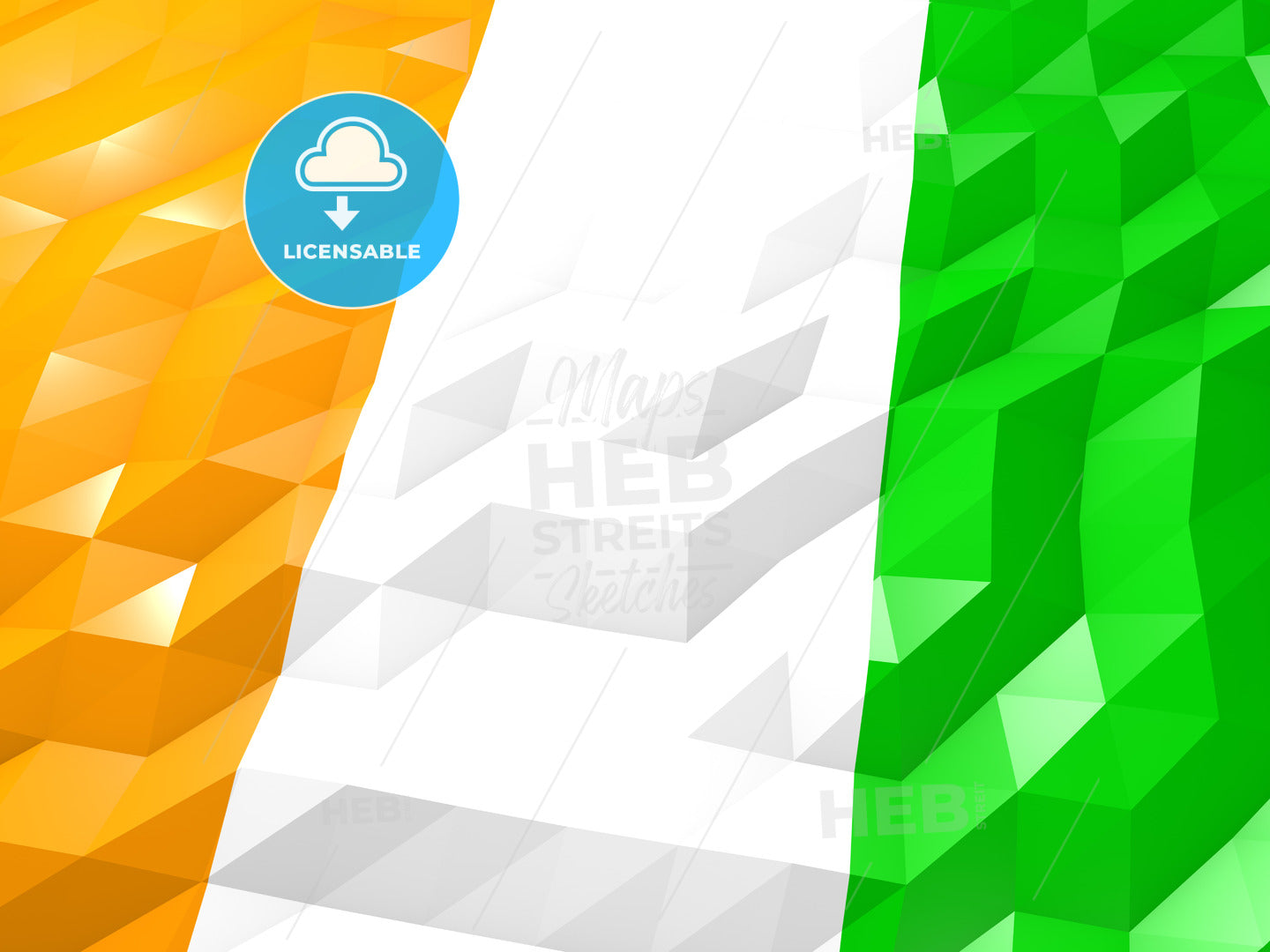 Flag of Côte d'Ivoire 3D Wallpaper Illustration – instant download