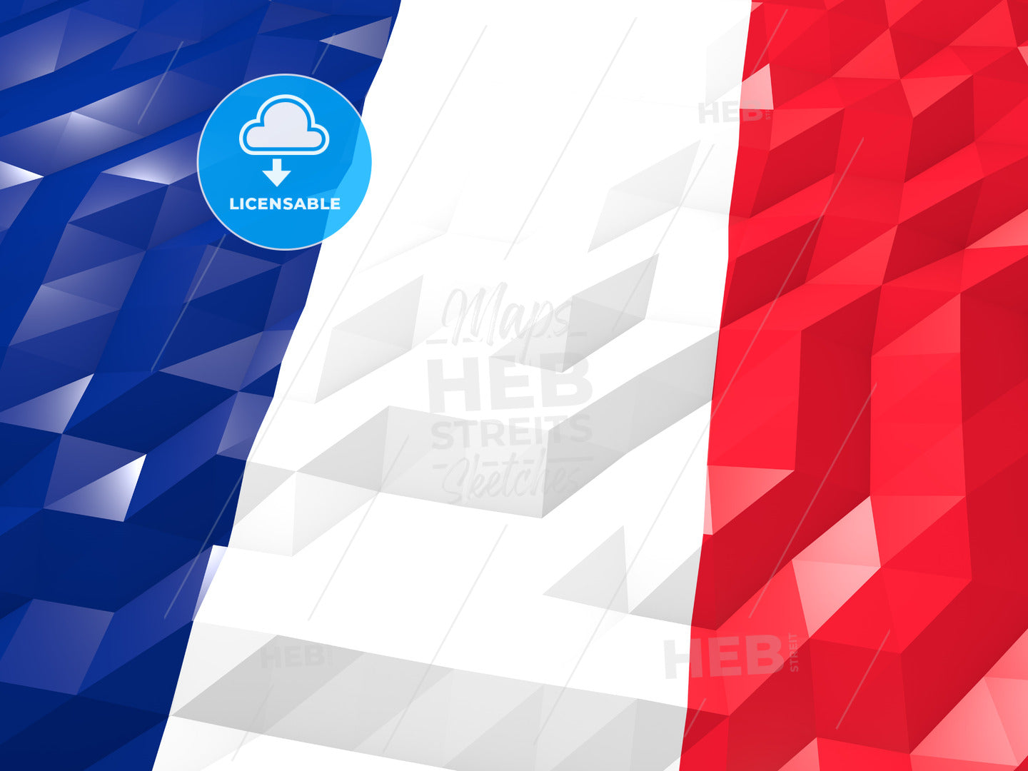 Flag of New Caledonia 3D Wallpaper Illustration – instant download