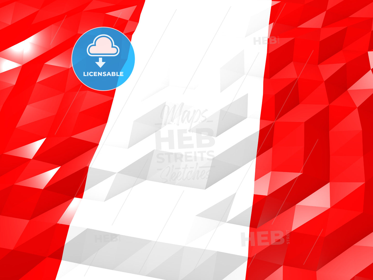 Flag of Peru 3D Wallpaper Illustration – instant download