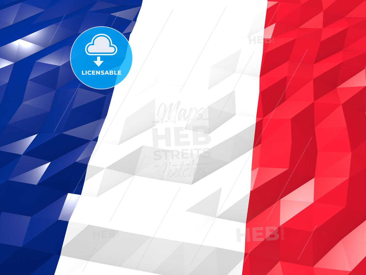 Flag of Saint Pierre and Miquelon 3D Wallpaper Illustration – instant download